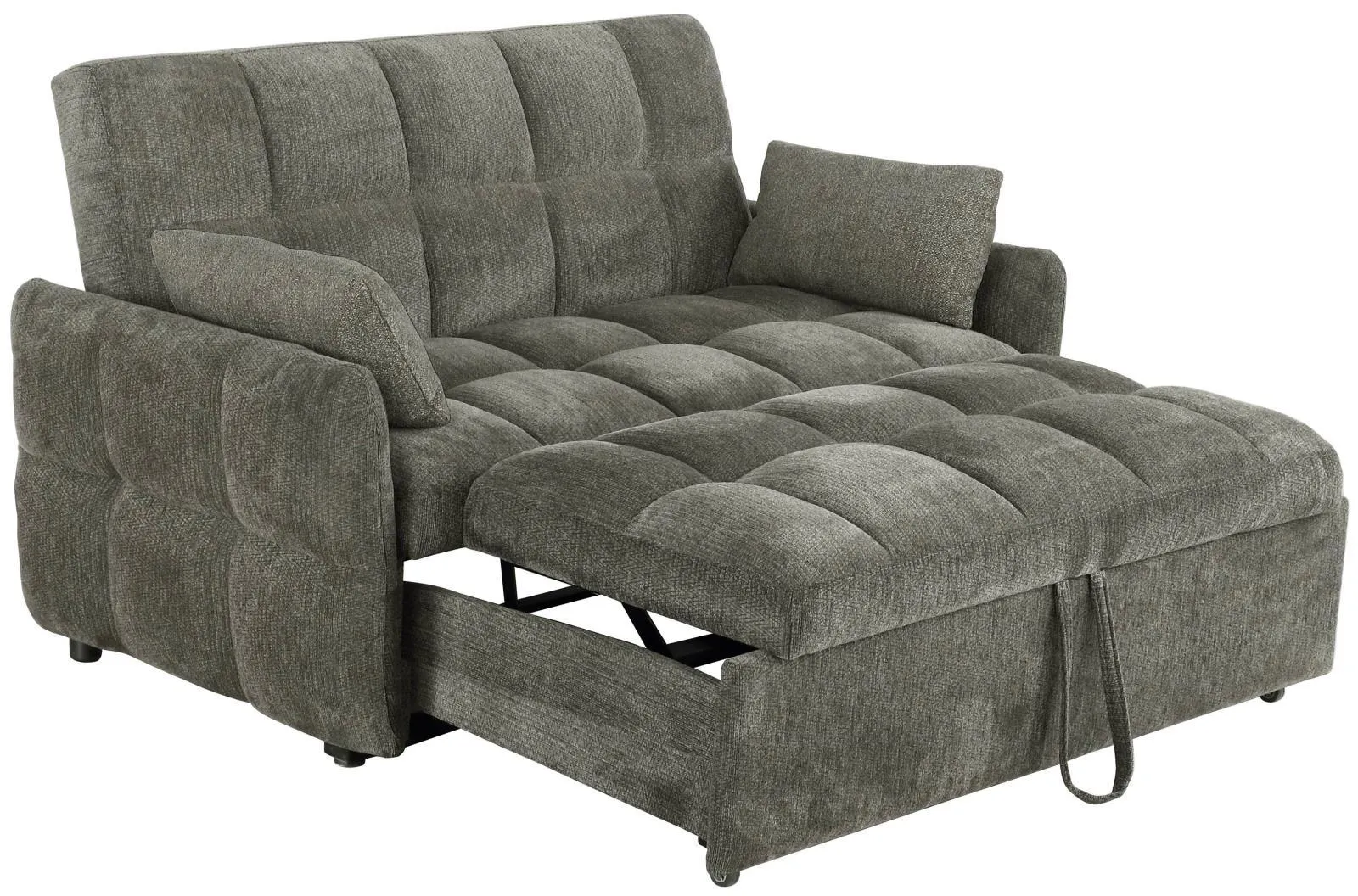 Cotswold Upholstered Convertible Sleeper Sofa Bed Dark Grey - Image 2