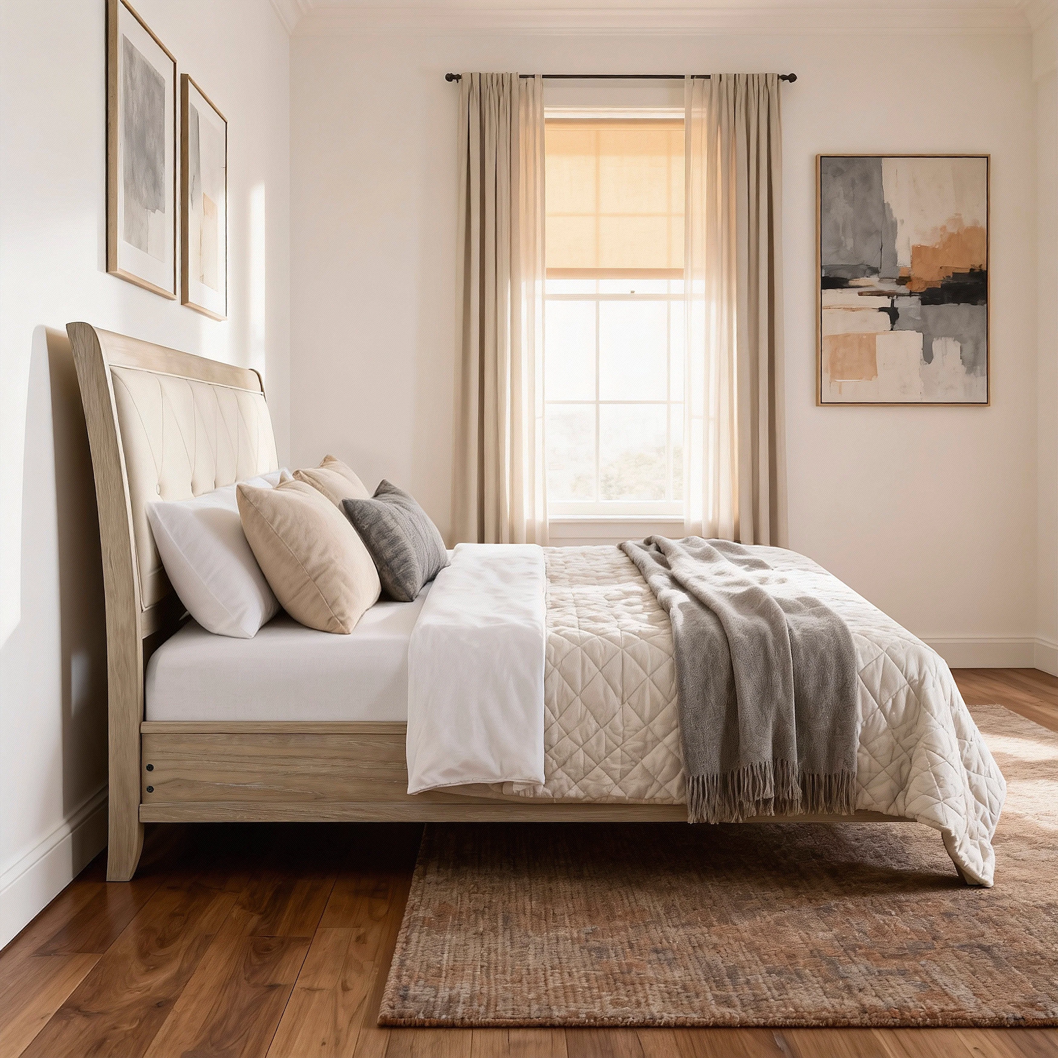 Cotterill Beige King Upholstered Panel Bed - Image 15