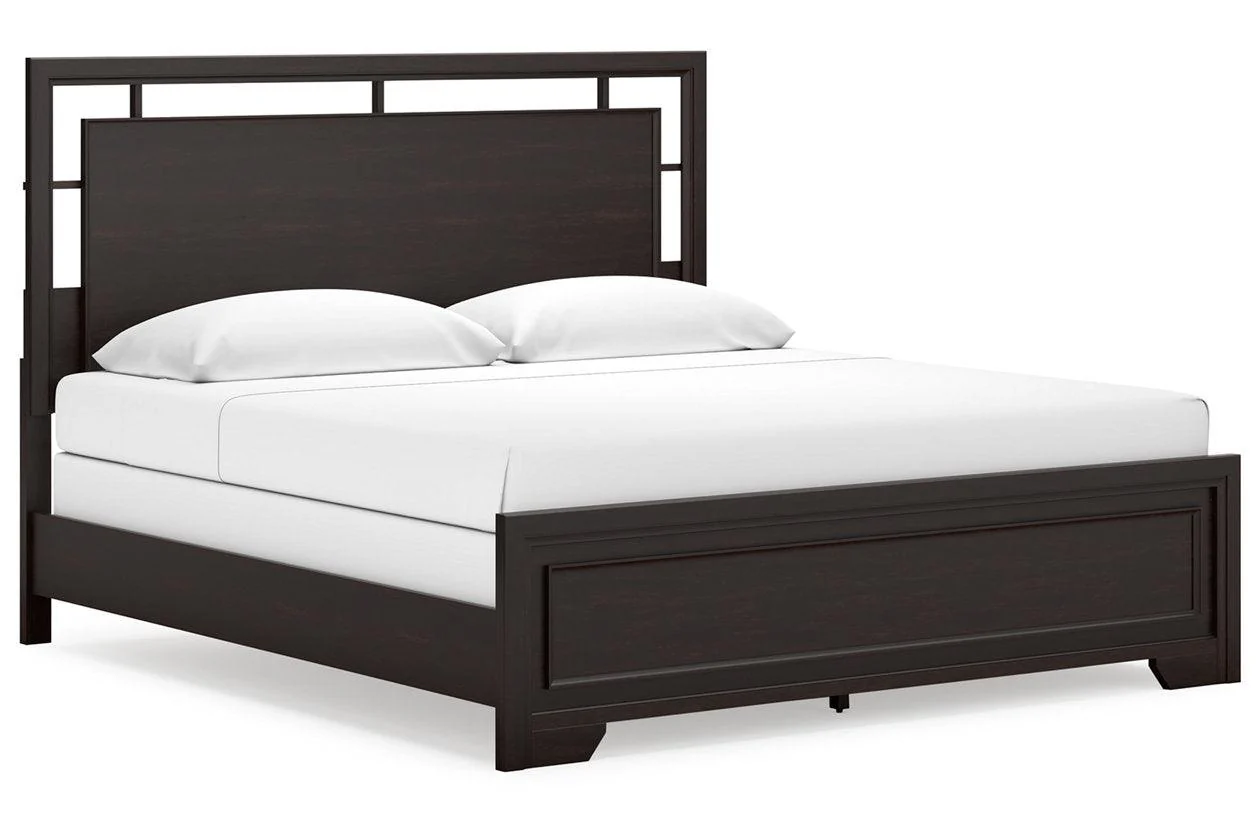 Covetown Dark Brown King Panel Bed - Image 8