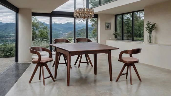 Croglio Rich Walnut 5-Pc Counter Height Table Set - Image 2