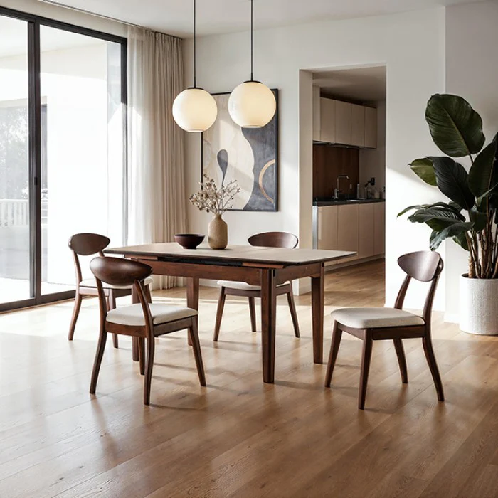 Croglio Rich Walnut 5-Piece Dining Room Set