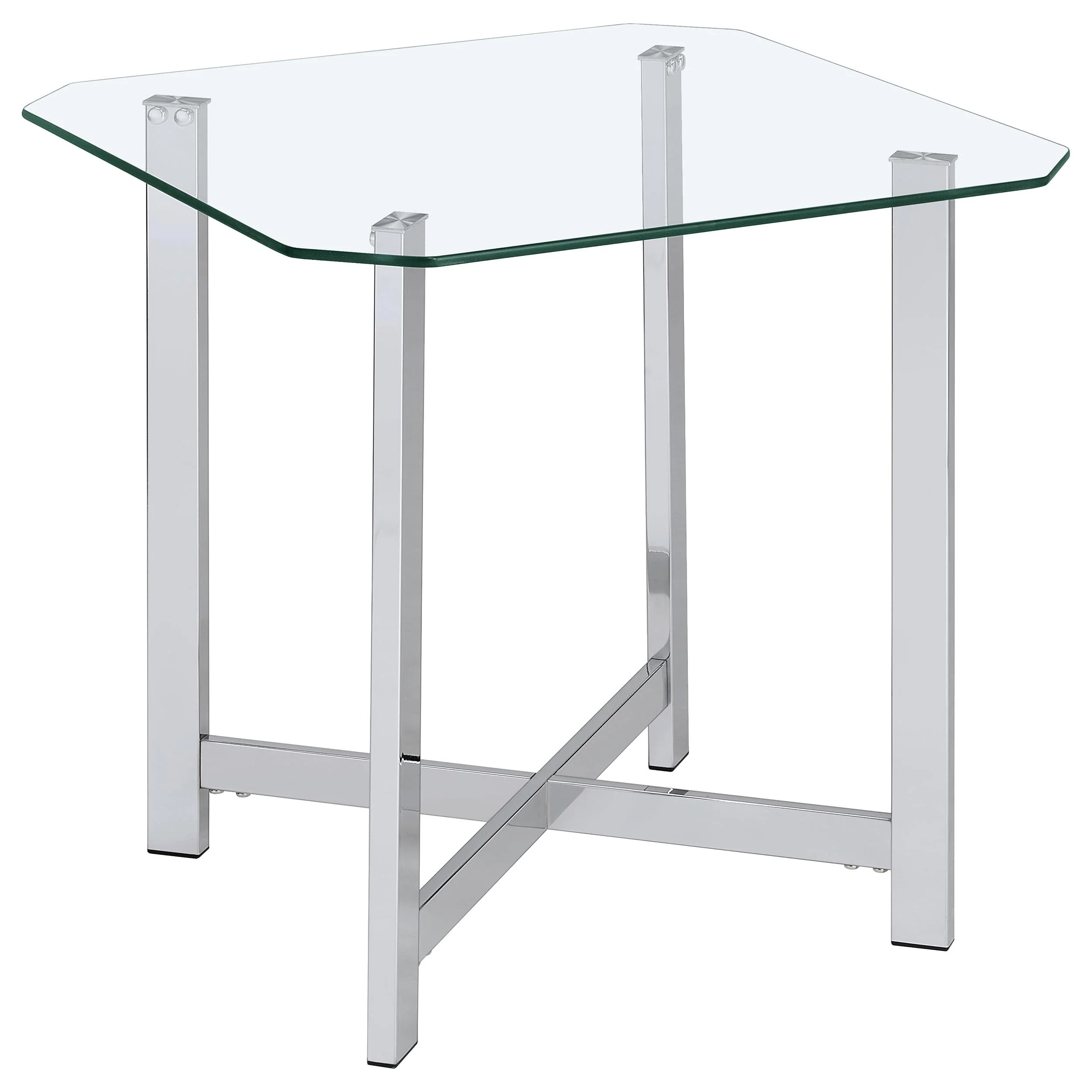 Cronin Chrome 2-piece Tempered Glass Top Coffee Table Set - Image 3