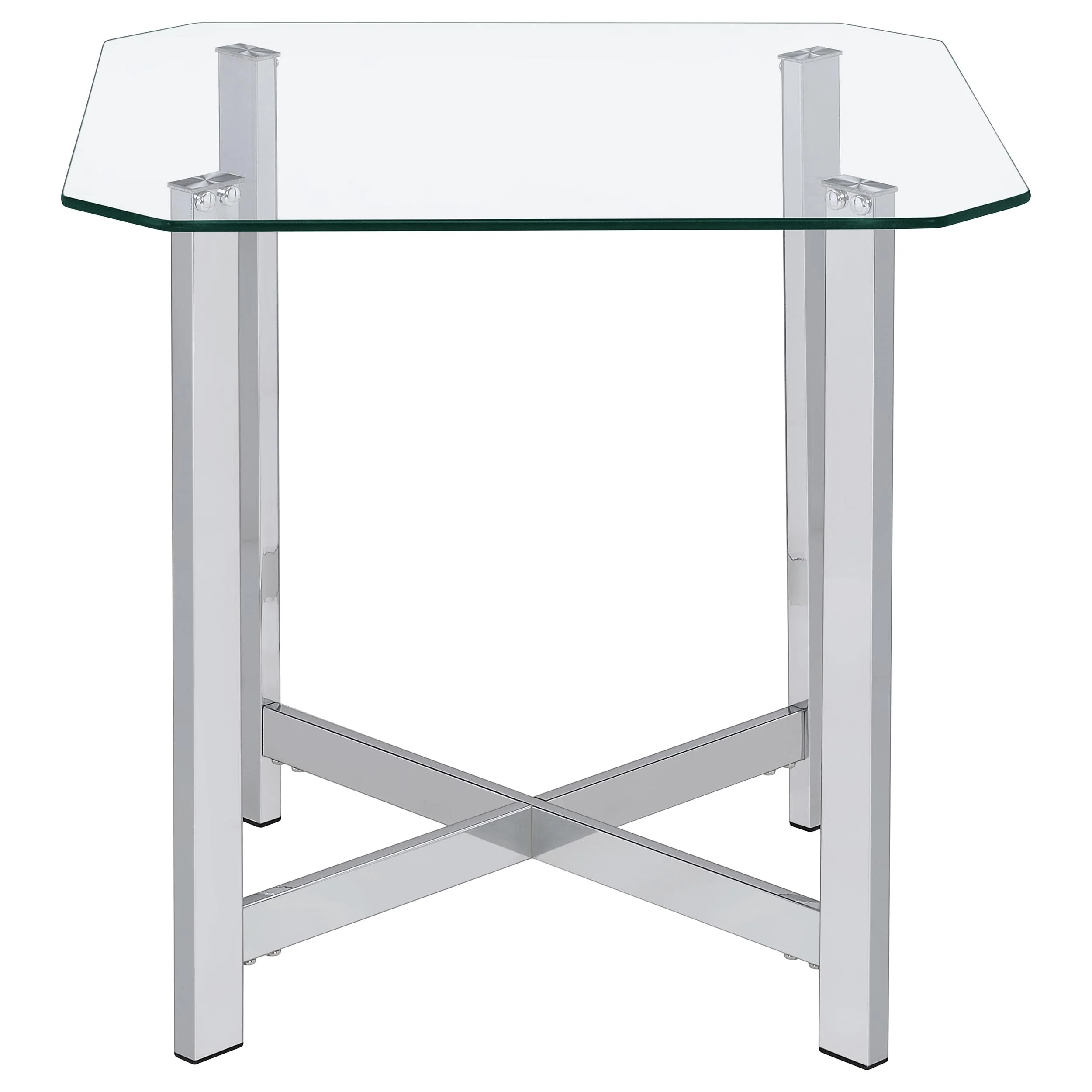 Cronin Chrome 2-piece Tempered Glass Top Coffee Table Set - Image 5