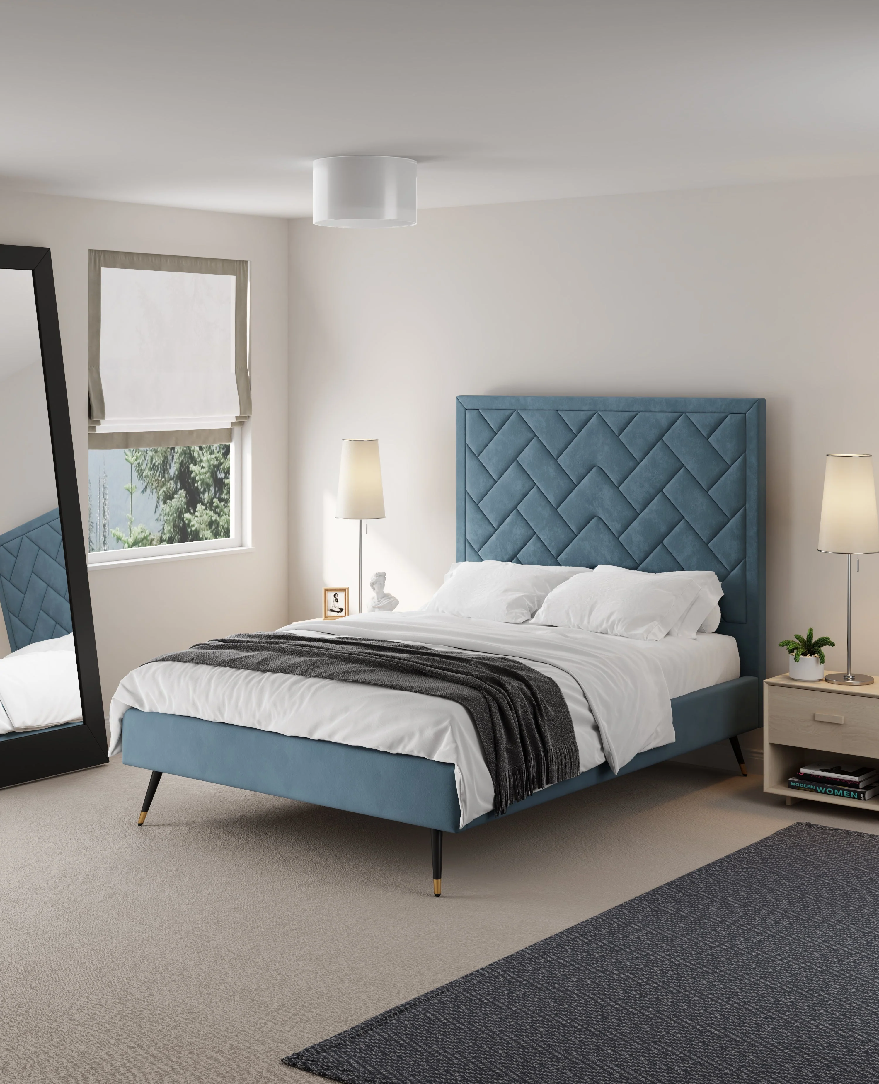 Crosby Full- Size Bed in Blue - Image 2
