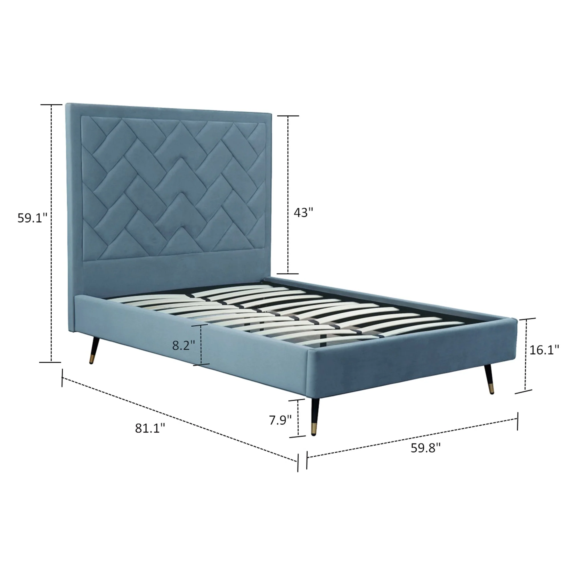 Crosby Full- Size Bed in Blue - Image 3