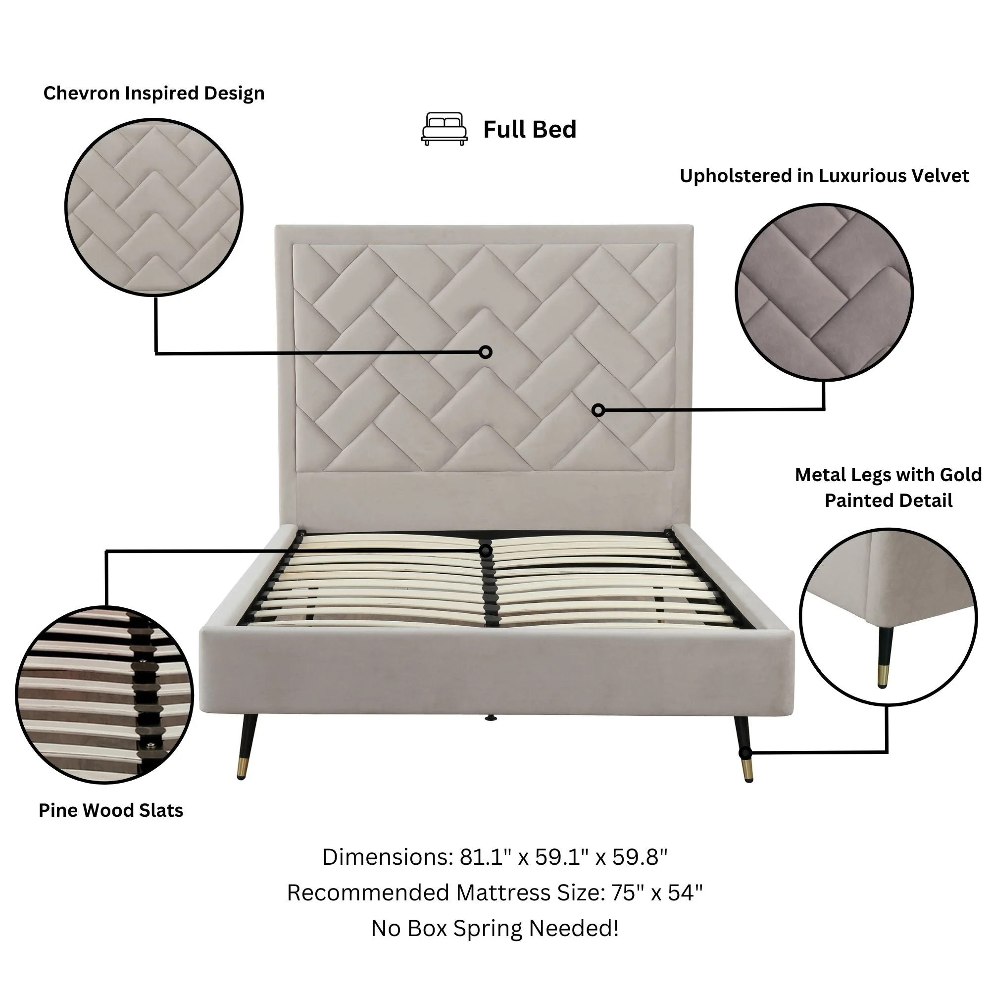 Crosby Full- Size Bed in Greige - Image 4