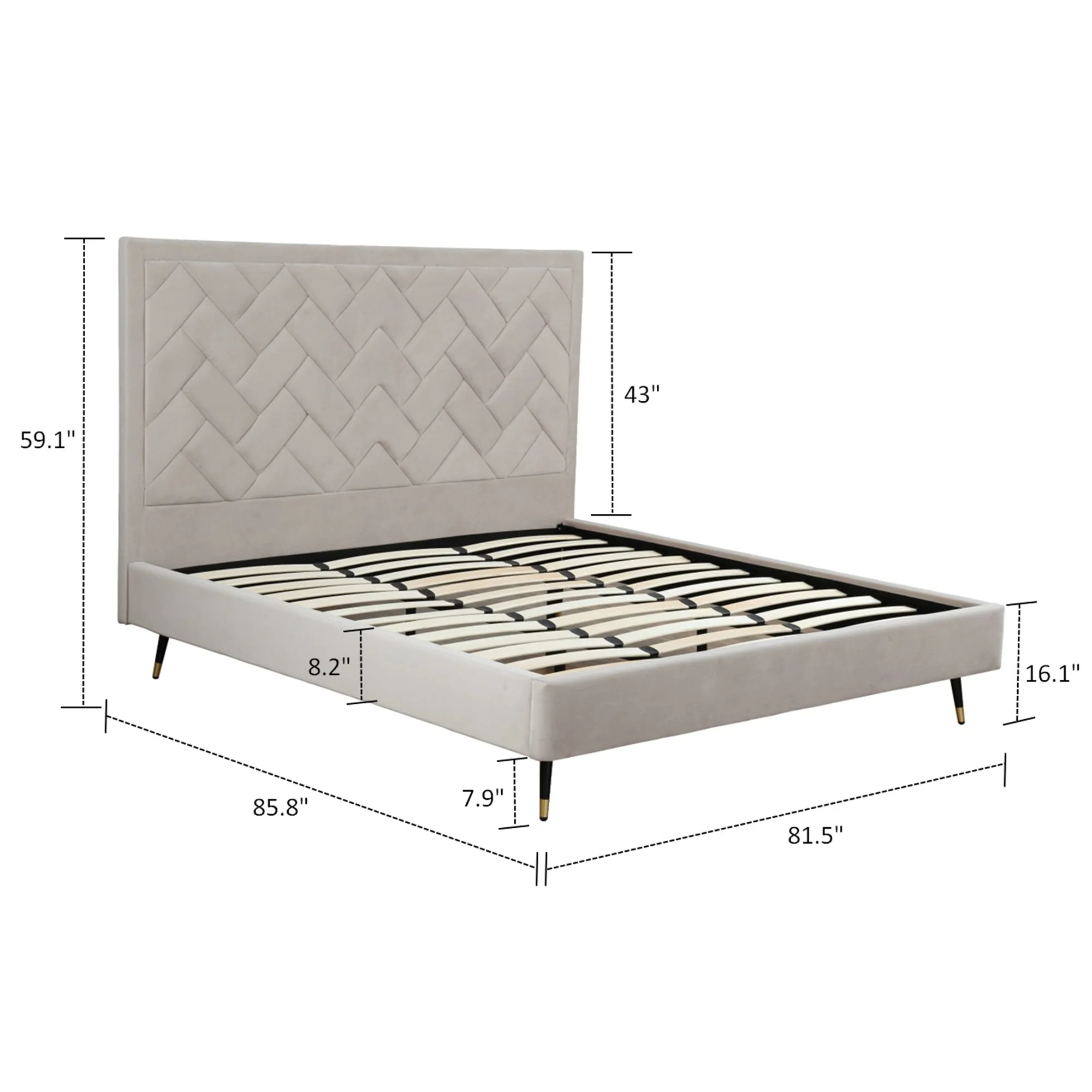 Crosby King-Size Bed in Greige - Image 3