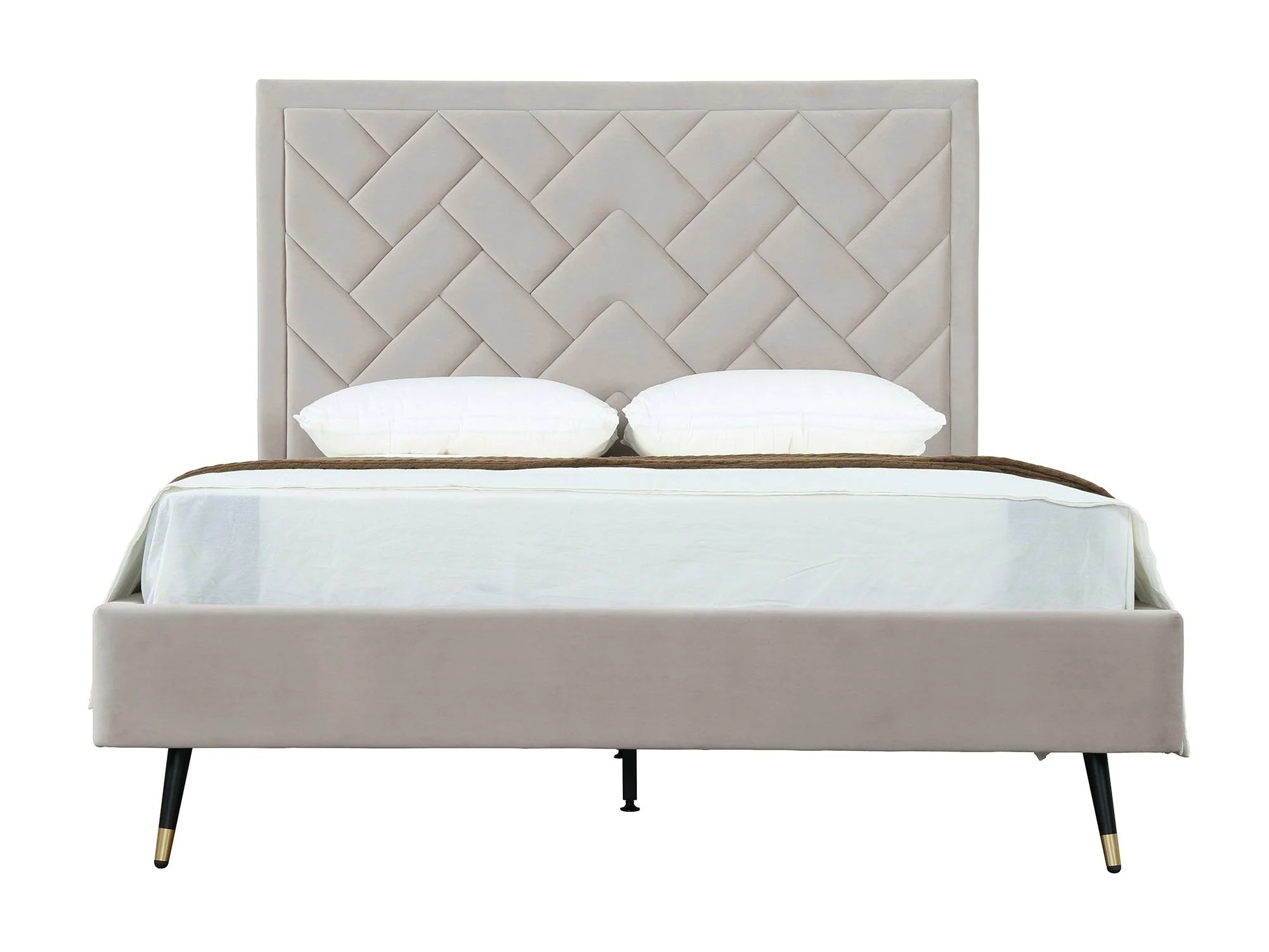 Crosby Queen-Size Bed in Greige
