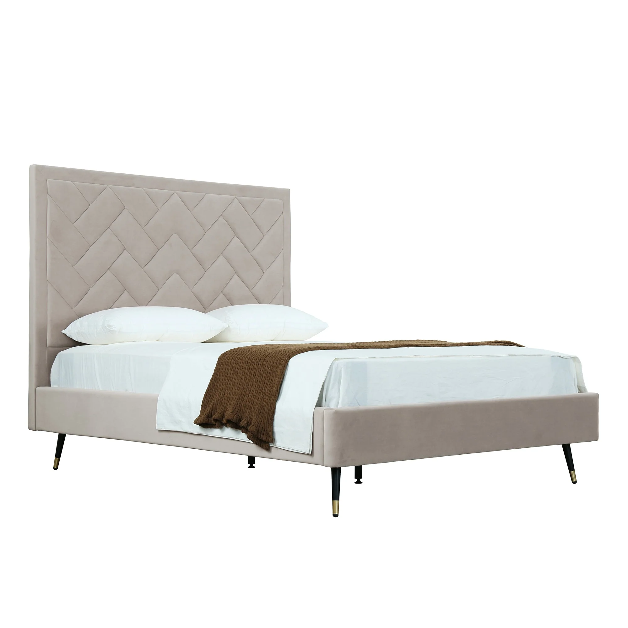Crosby Queen-Size Bed in Greige - Image 8