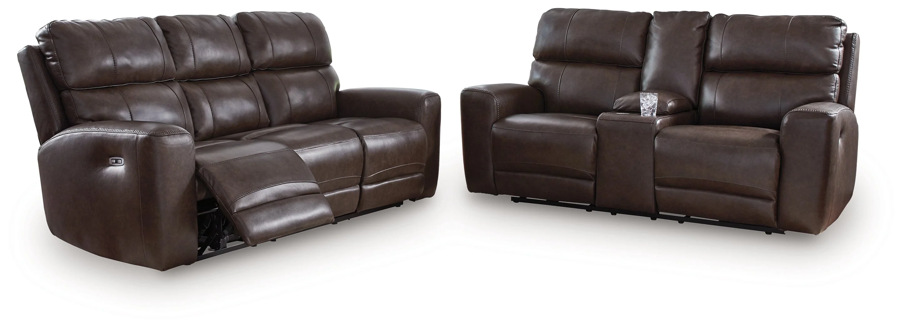 Crossplex Smoke Power Reclining Sofa and Loveseat