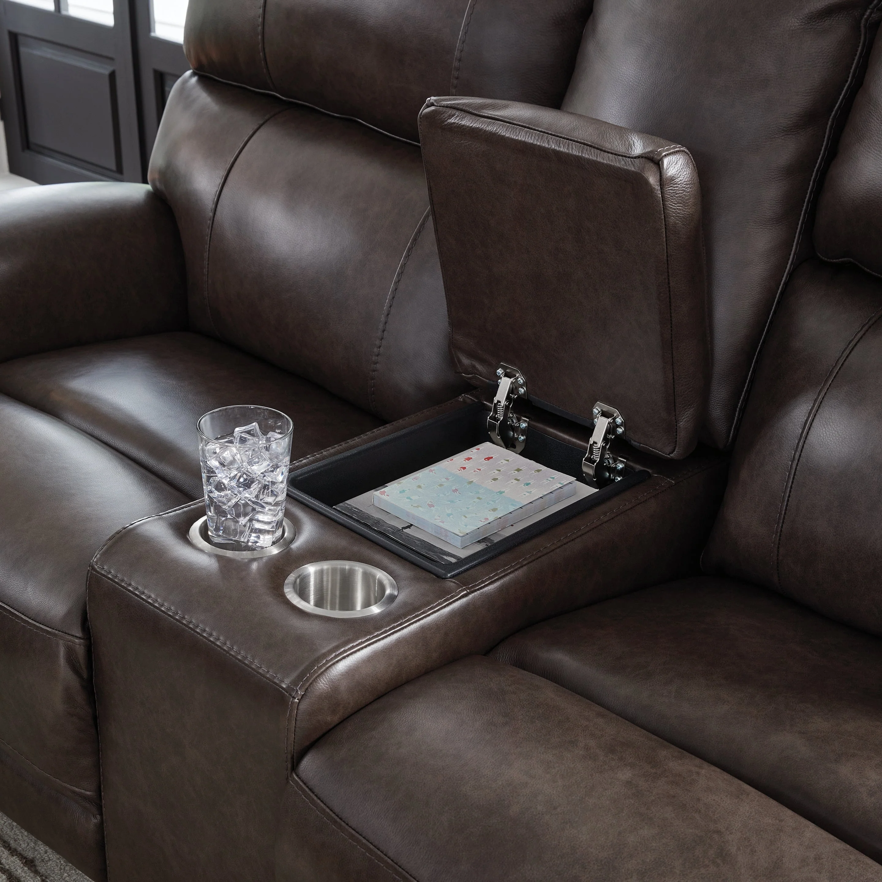 Crossplex Smoke Power Reclining Sofa and Loveseat - Image 6