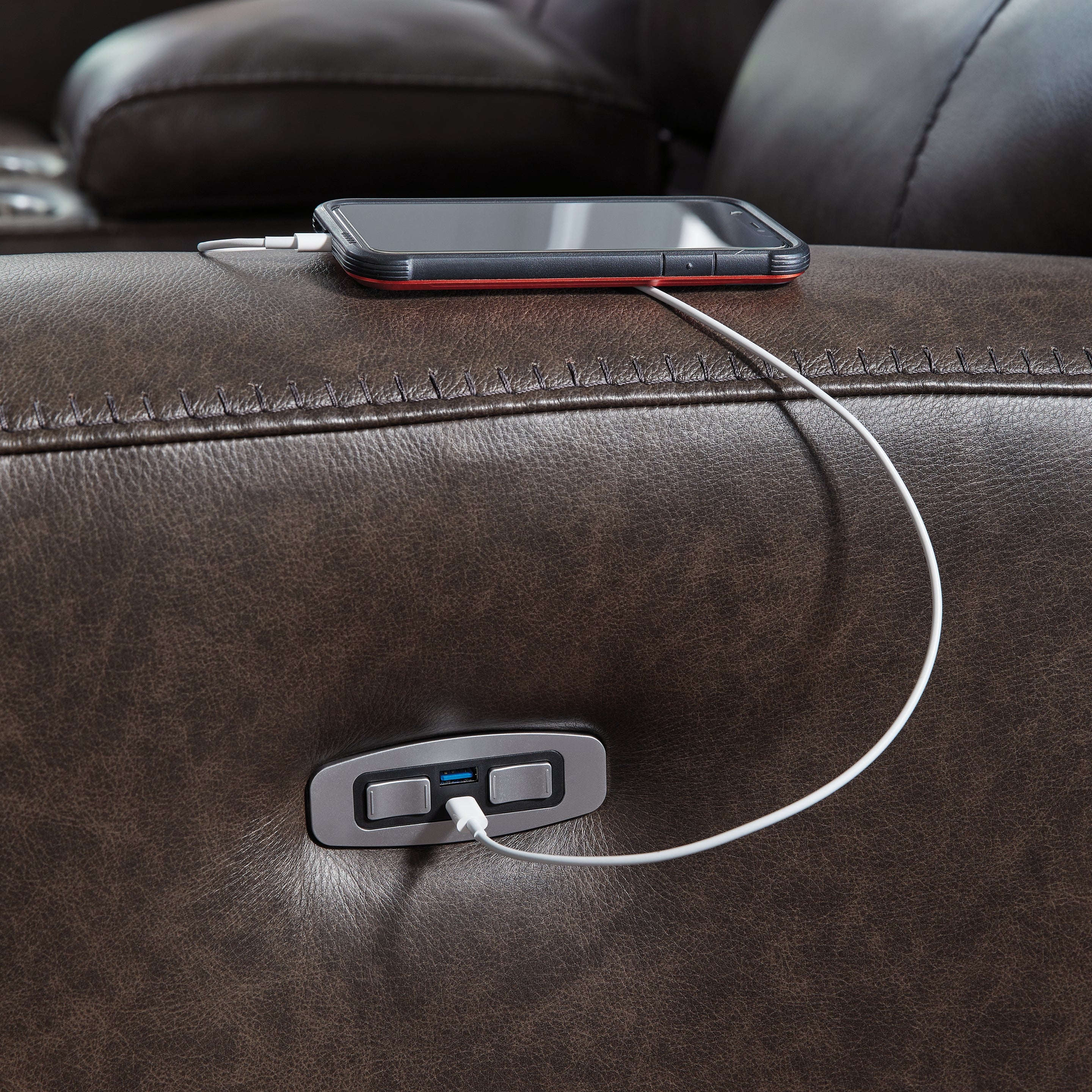 Crossplex Smoke Power Reclining Sofa - Image 8