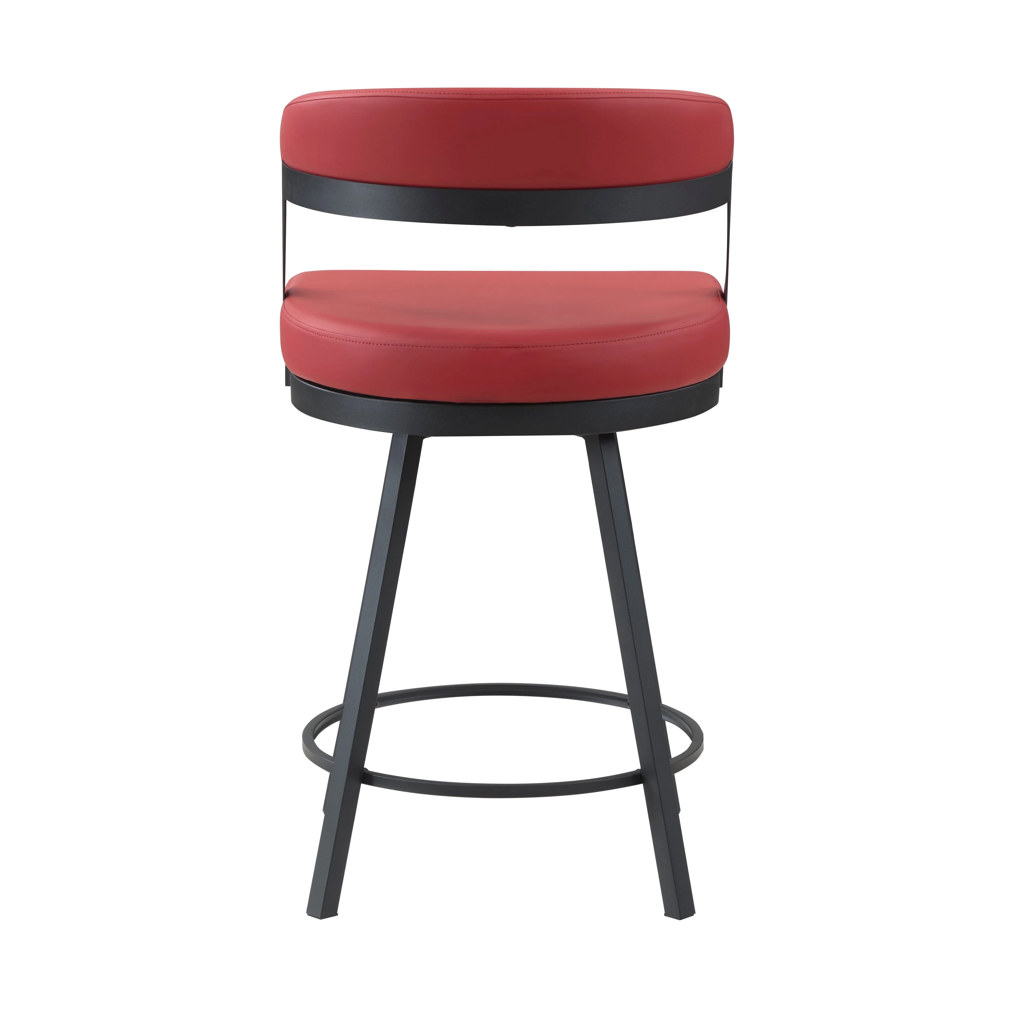 Crowley Red Swivel Counter Height Chair, Set of 2 - Image 2
