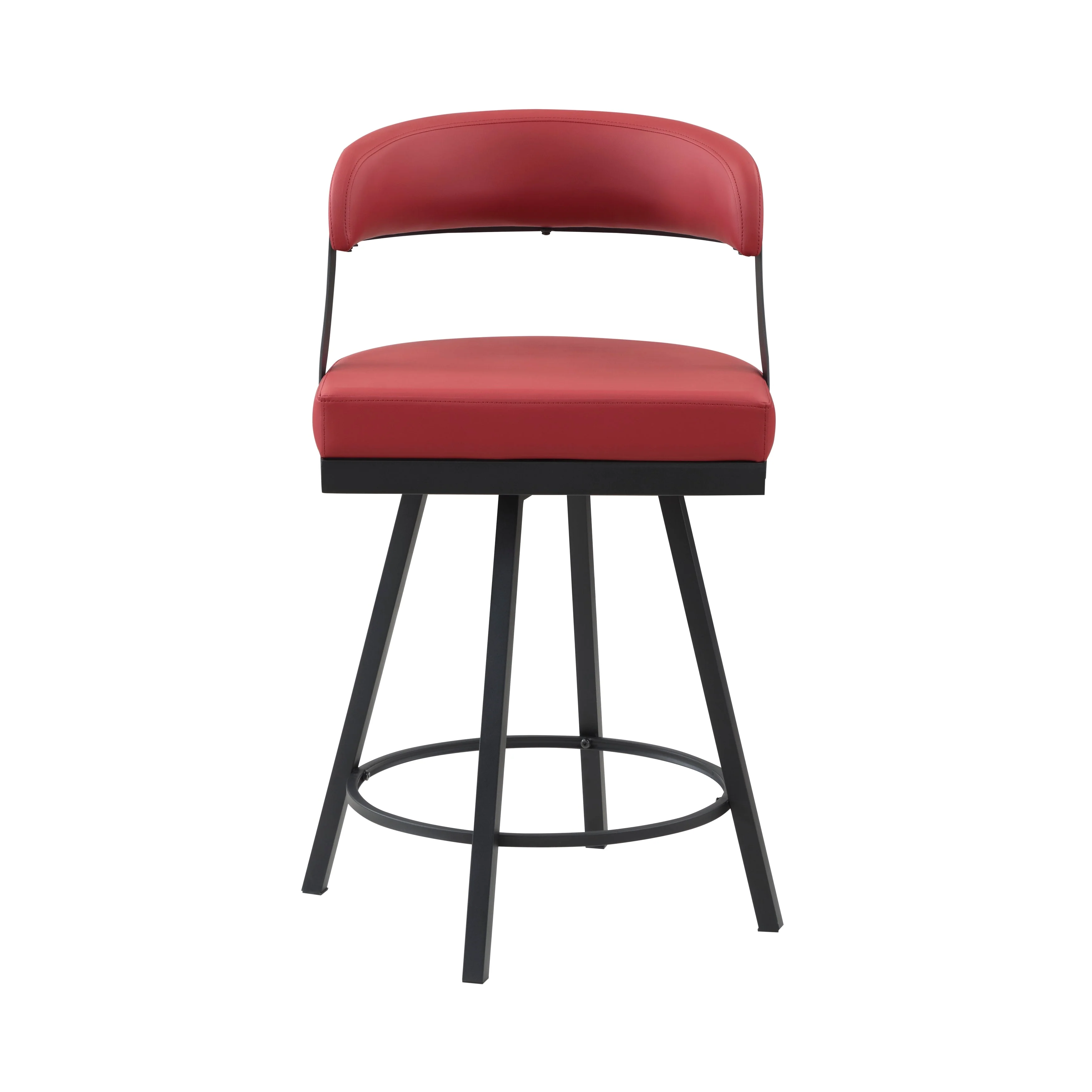 Crowley Red Swivel Counter Height Chair, Set of 2 - Image 3