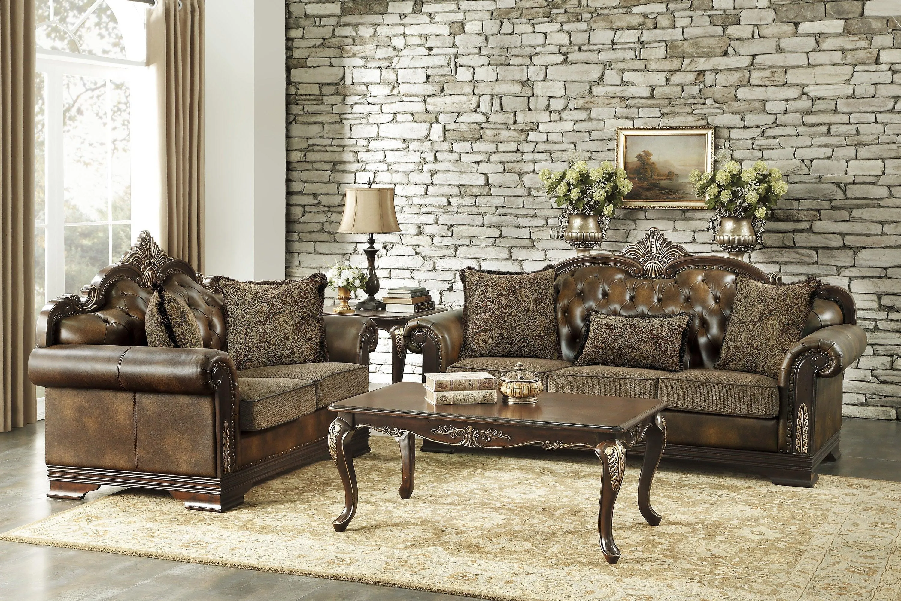 Croydon Dark Cherry Loveseat - Image 2
