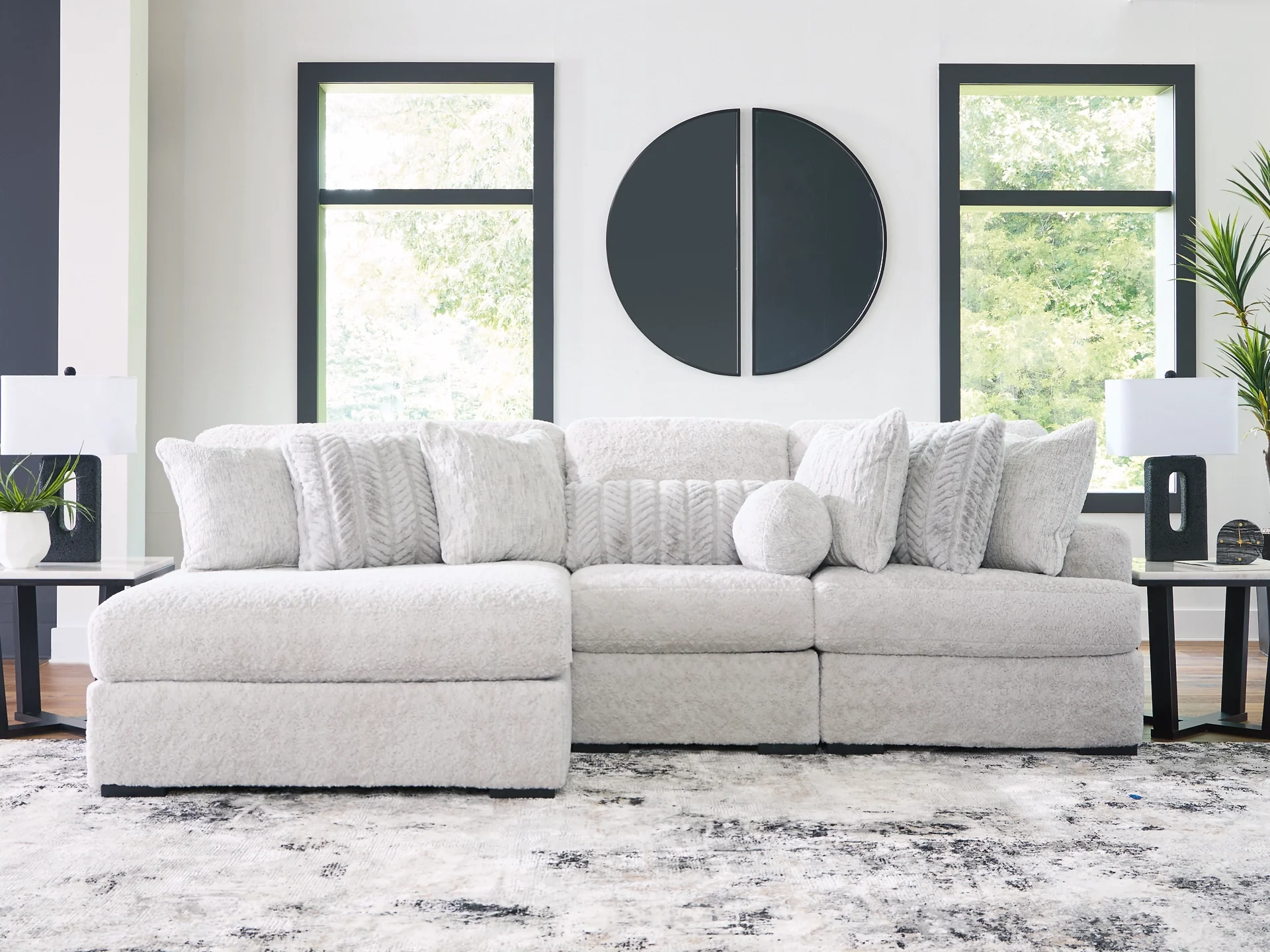 Cuddle Plush Arctic 3-Piece Left Arm Facing (LAF) Chaise Sectional