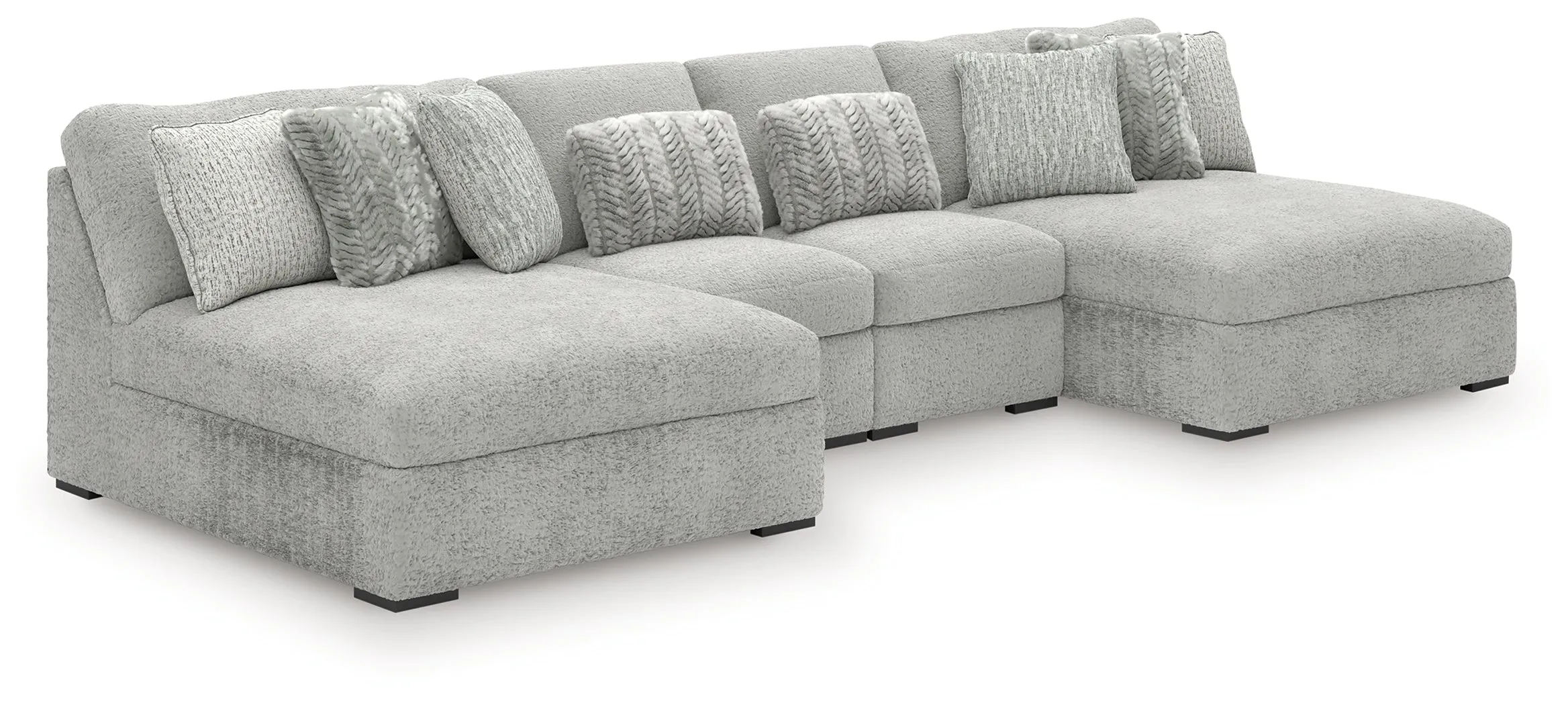 Cuddle Plush Arctic 4-Piece Double Chaise Sectional - Image 4