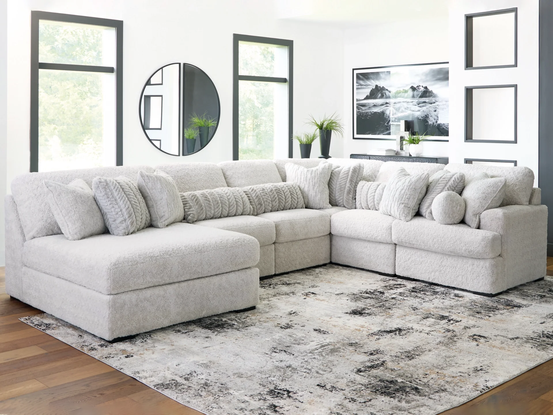 Cuddle Plush Arctic 6-Piece Left Arm Facing (LAF) Chaise Sectional