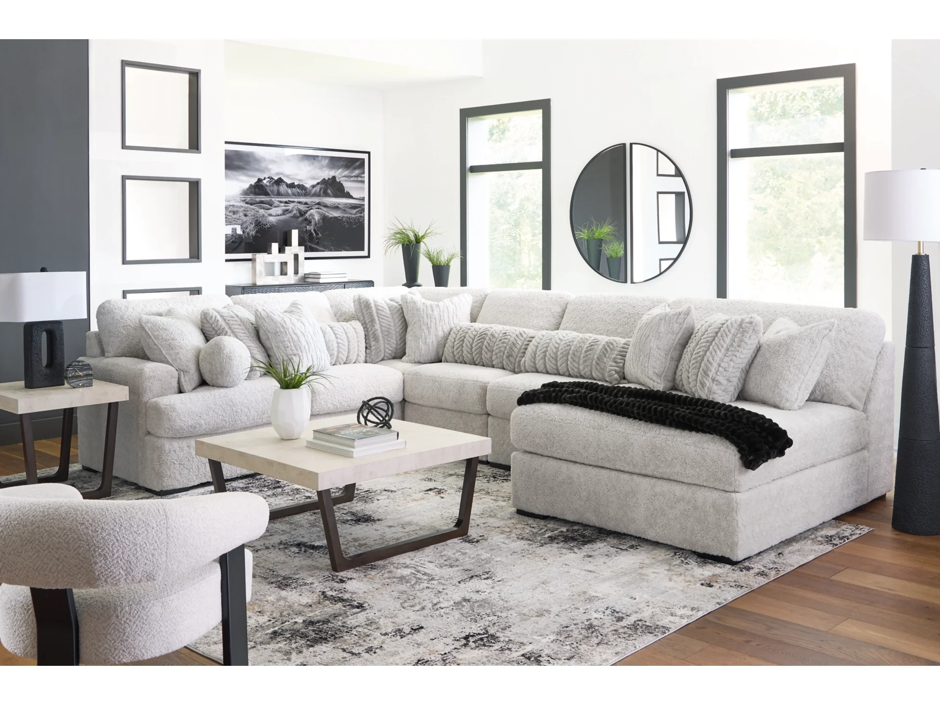 Cuddle Plush Arctic 6-Piece Right Arm Facing (RAF) Chaise Sectional - Image 4