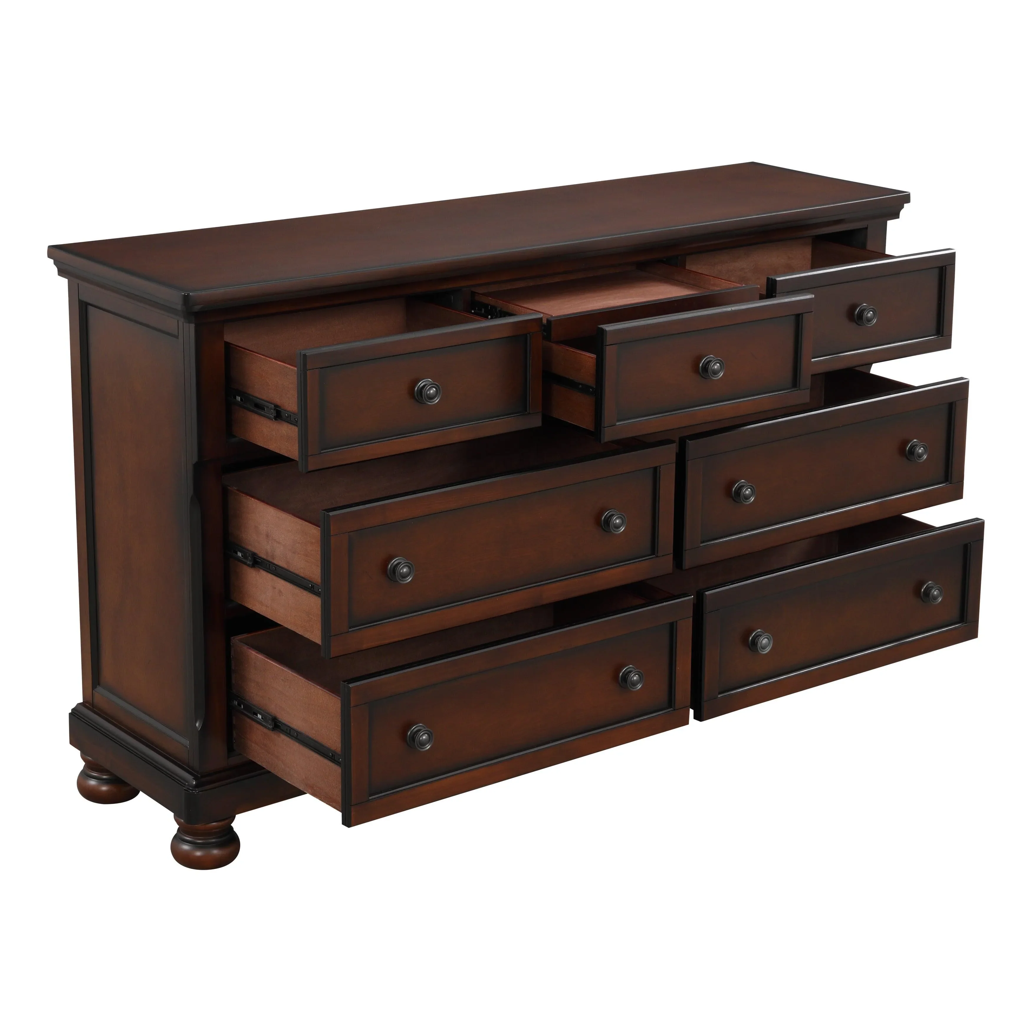 Cumberland Brown Cherry Sleigh Storage Platform Bedroom Set - Image 12