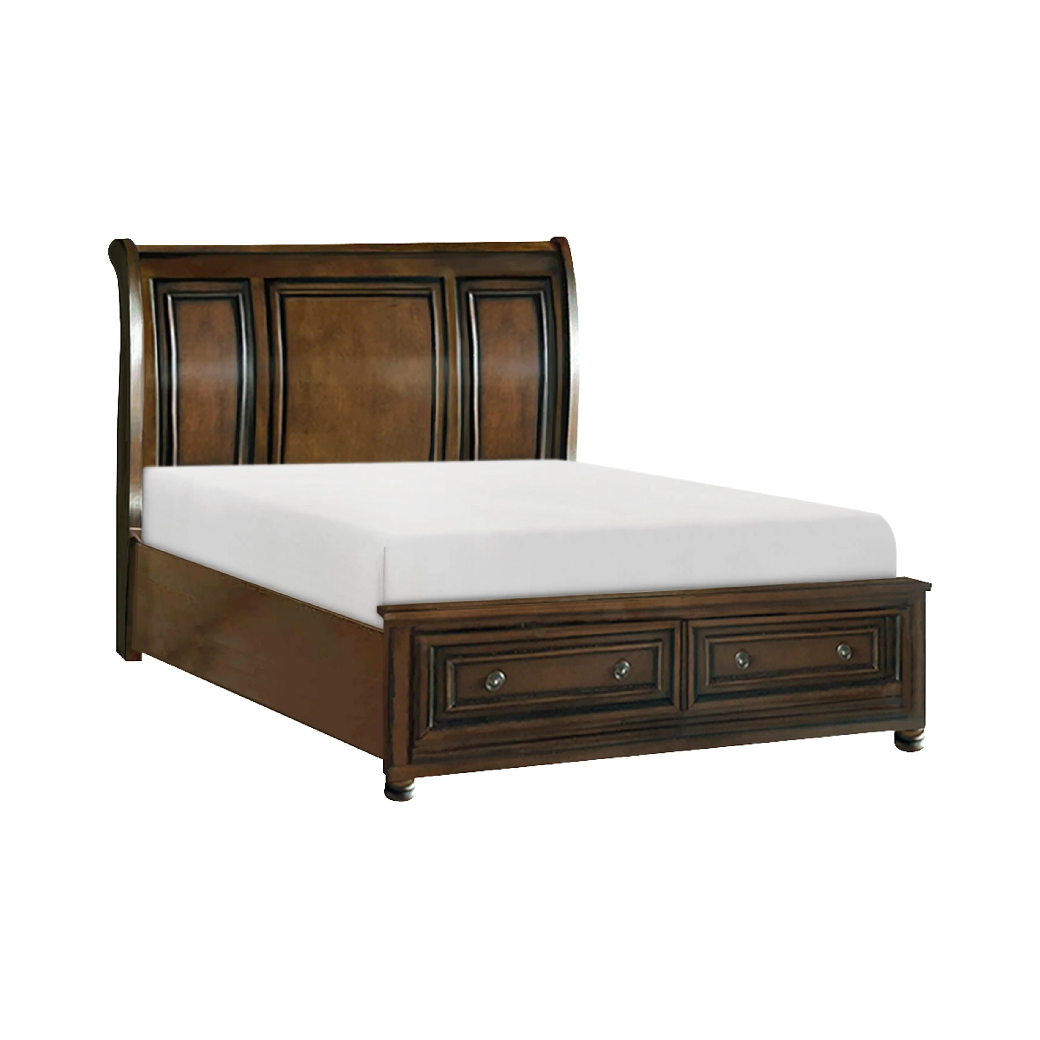 Cumberland Brown Cherry Sleigh Storage Platform Youth Bedroom Set - Image 2