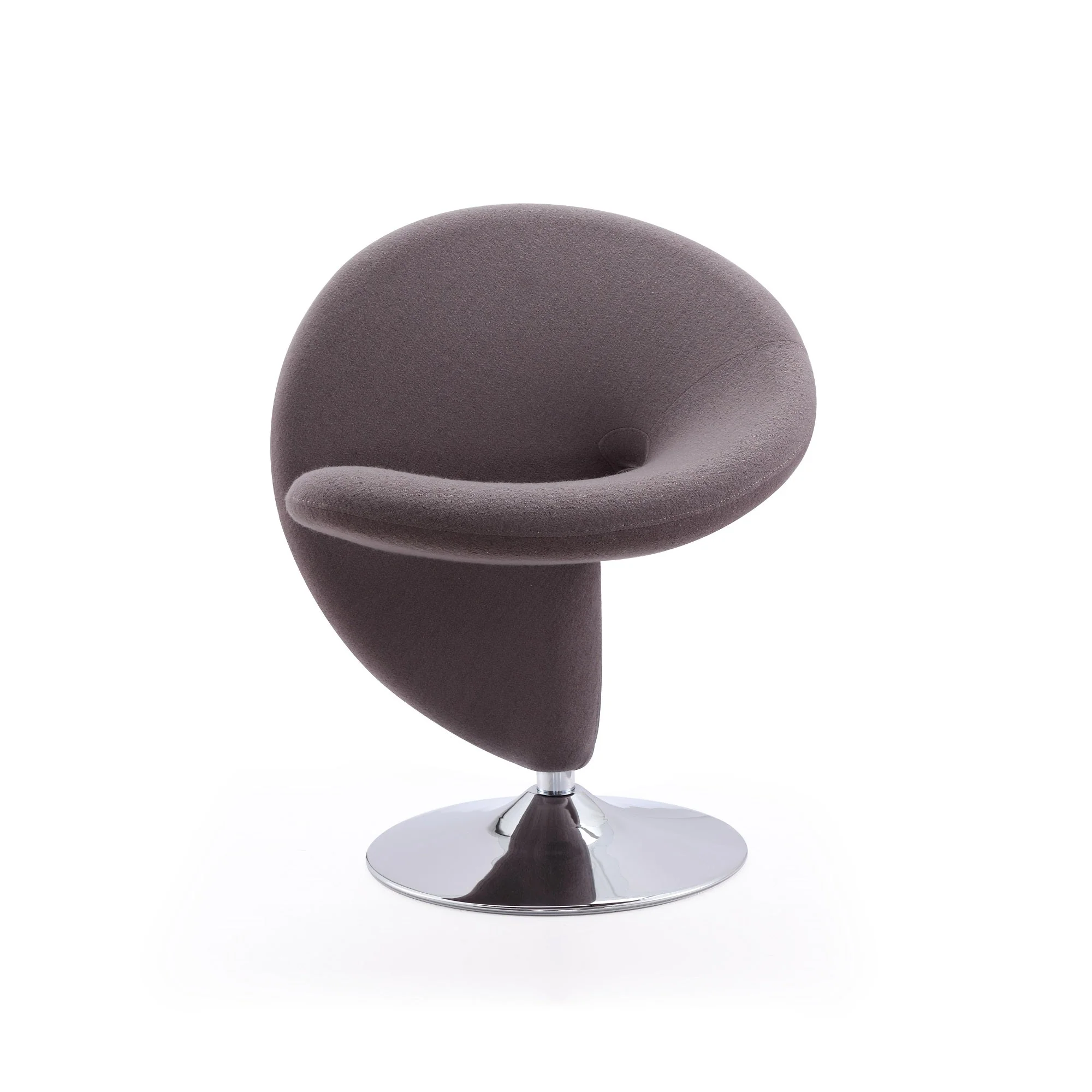 Curl Swivel Accent Chair in Grey and Polished Chrome (set of 2) - Image 4