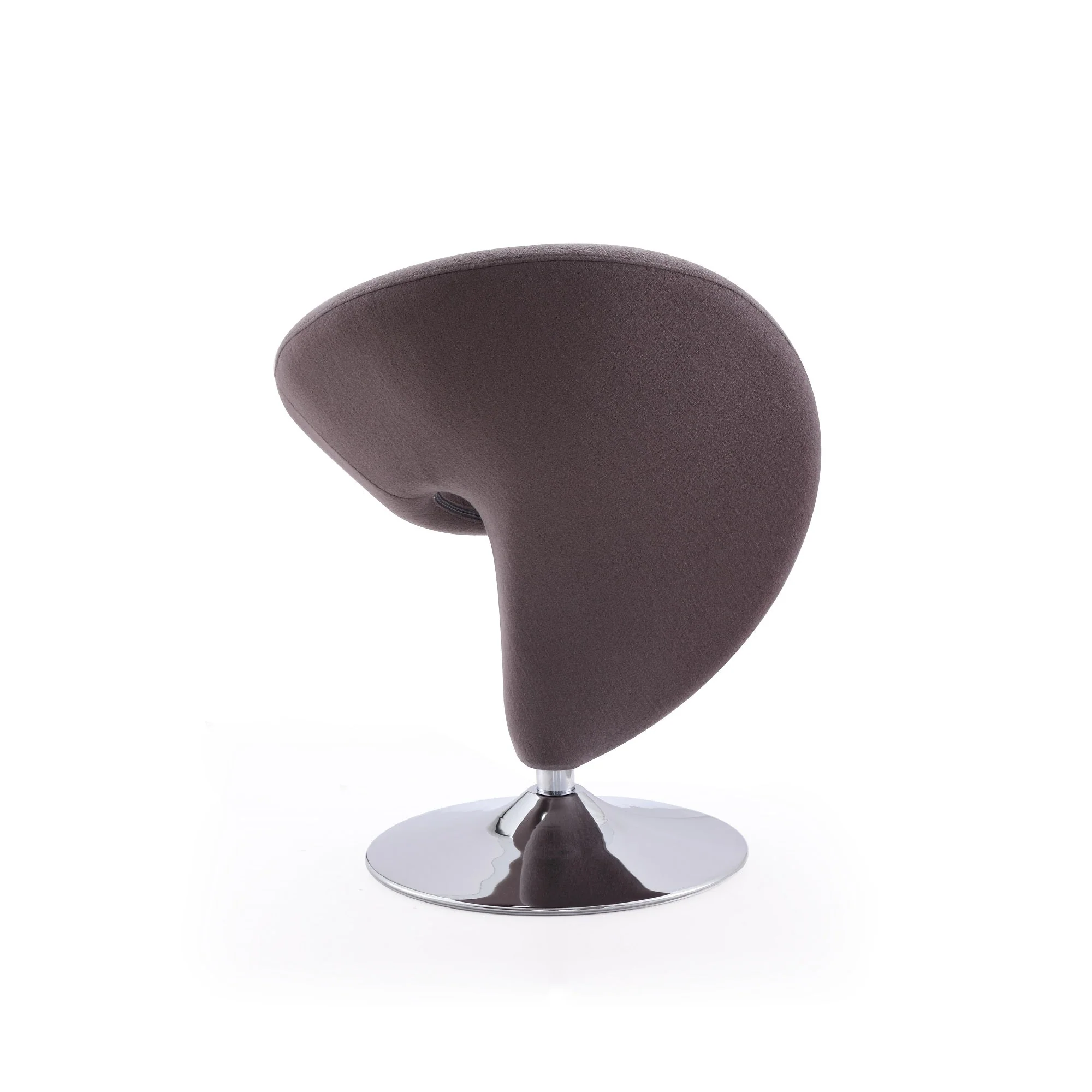 Curl Swivel Accent Chair in Grey and Polished Chrome (set of 2) - Image 5