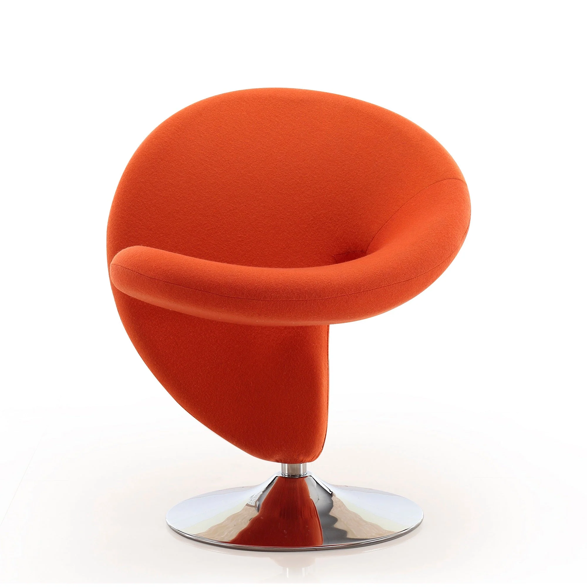 Curl Swivel Accent Chair in Orange and Polished Chrome (set of 2) - Image 4