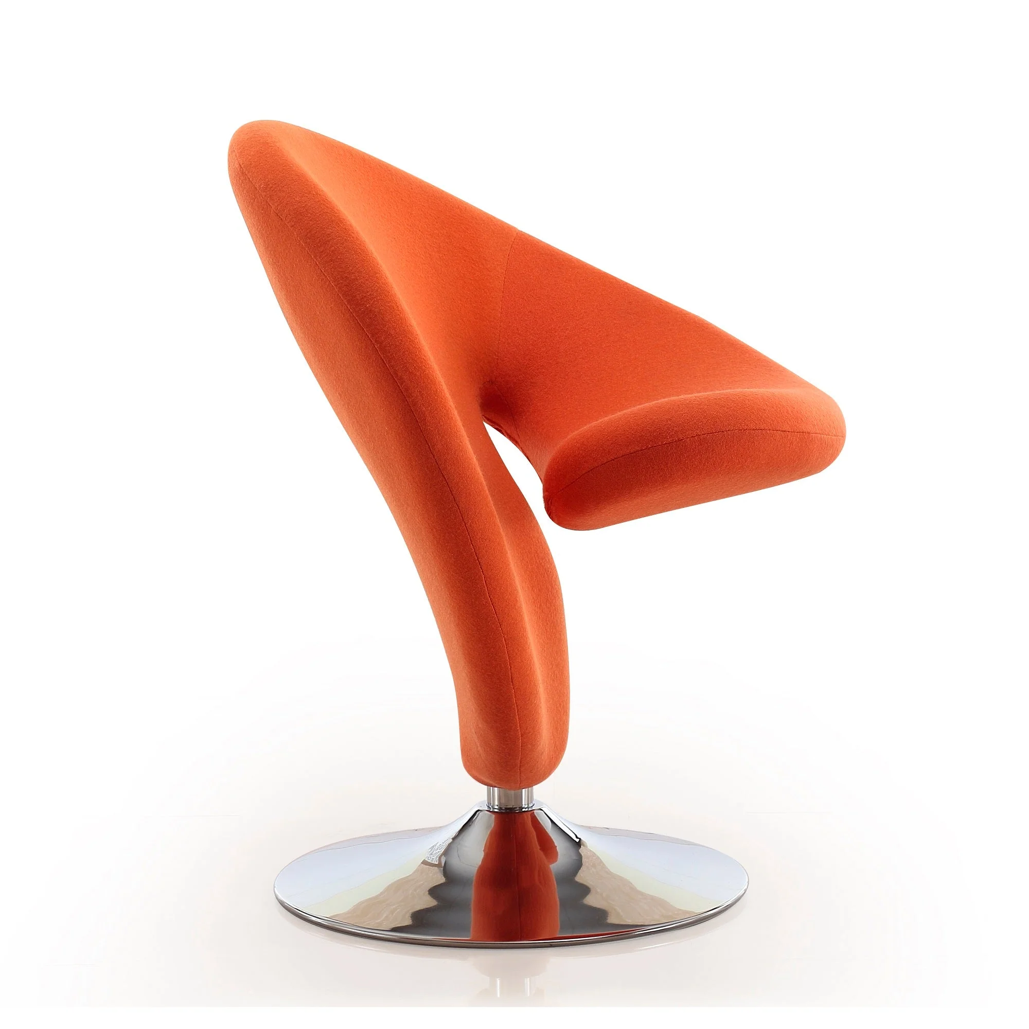 Curl Swivel Accent Chair in Orange and Polished Chrome (set of 2) - Image 5