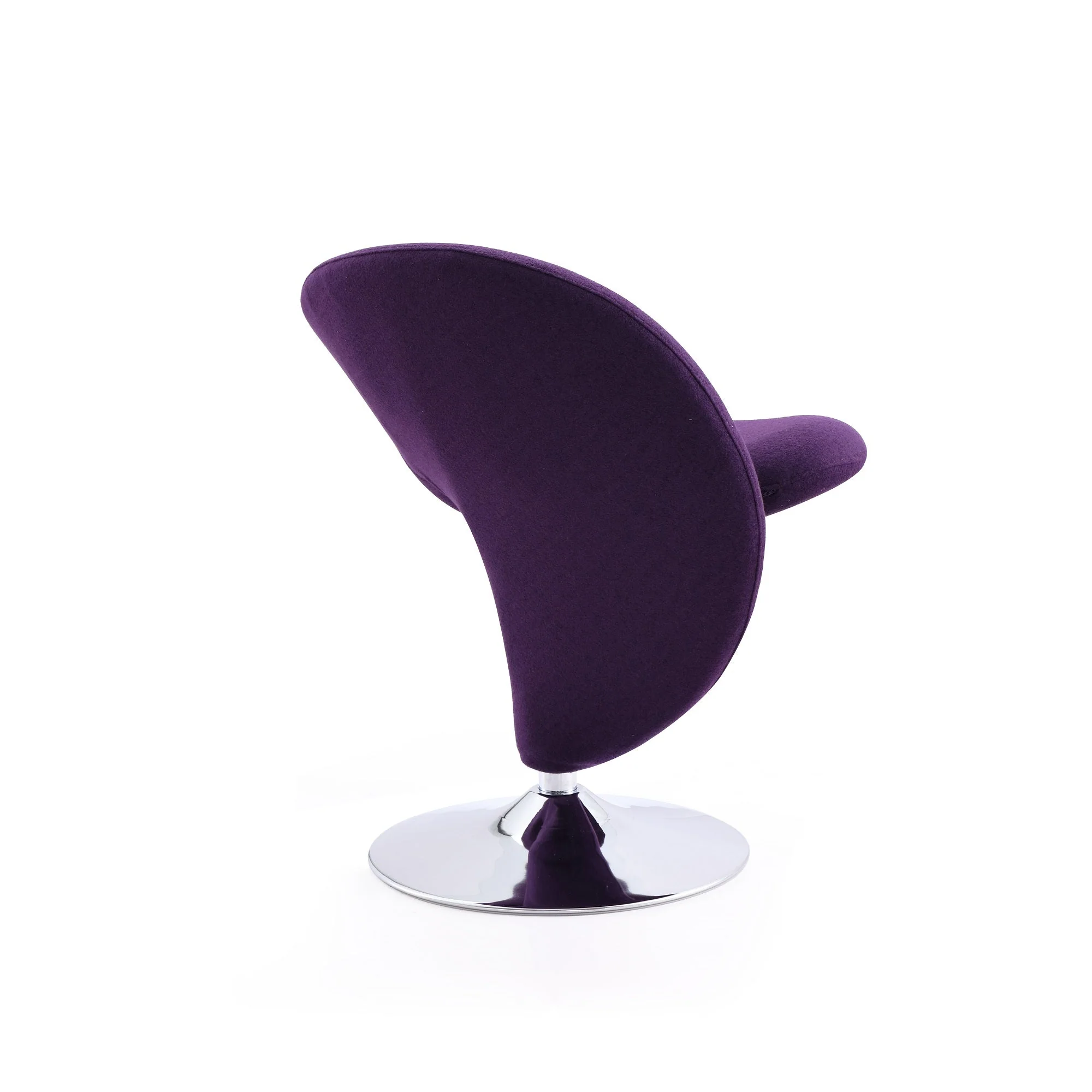 Curl Swivel Accent Chair in Purple and Polished Chrome - Image 6