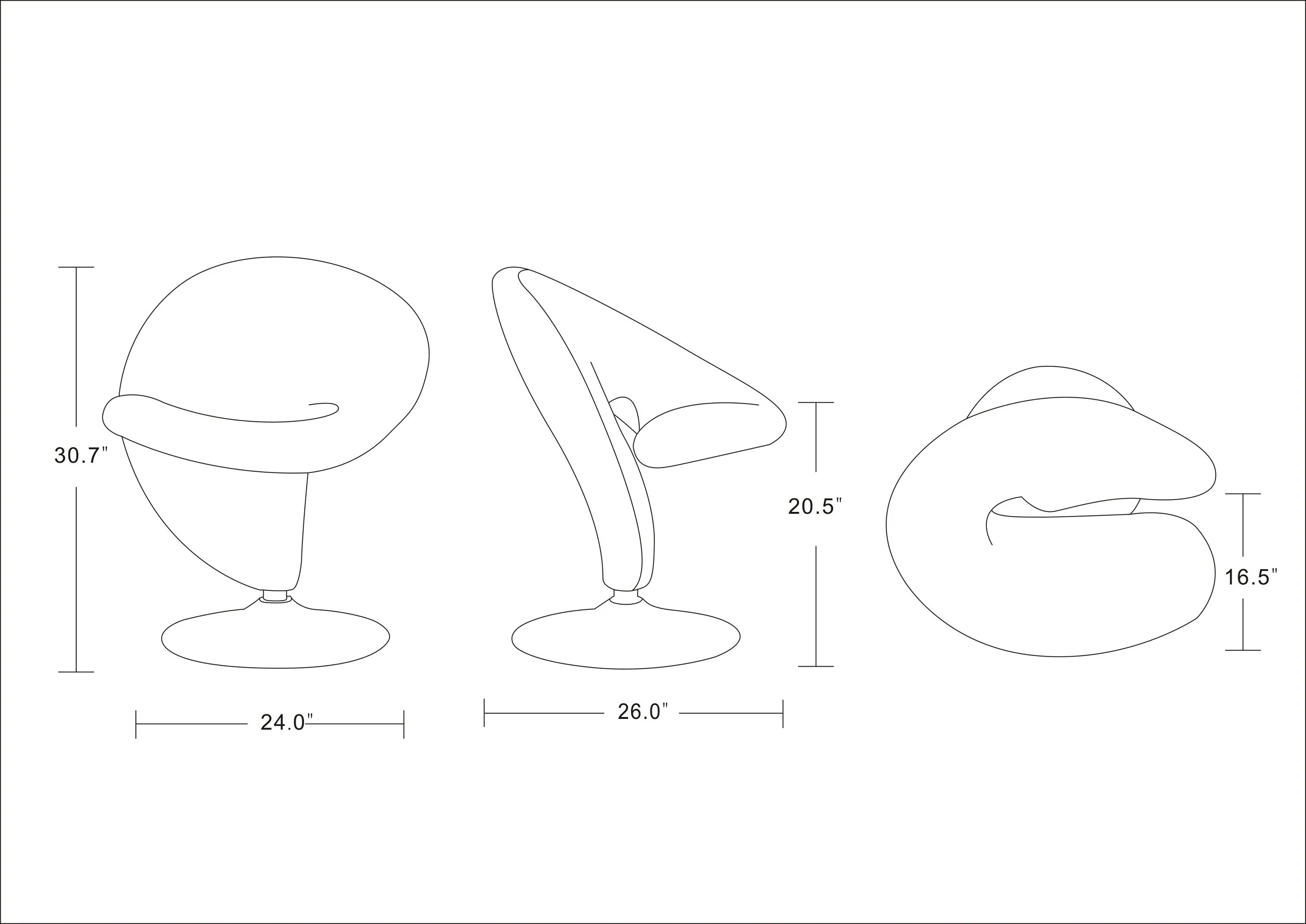 Curl Swivel Accent Chair in Red and Polished Chrome - Image 3