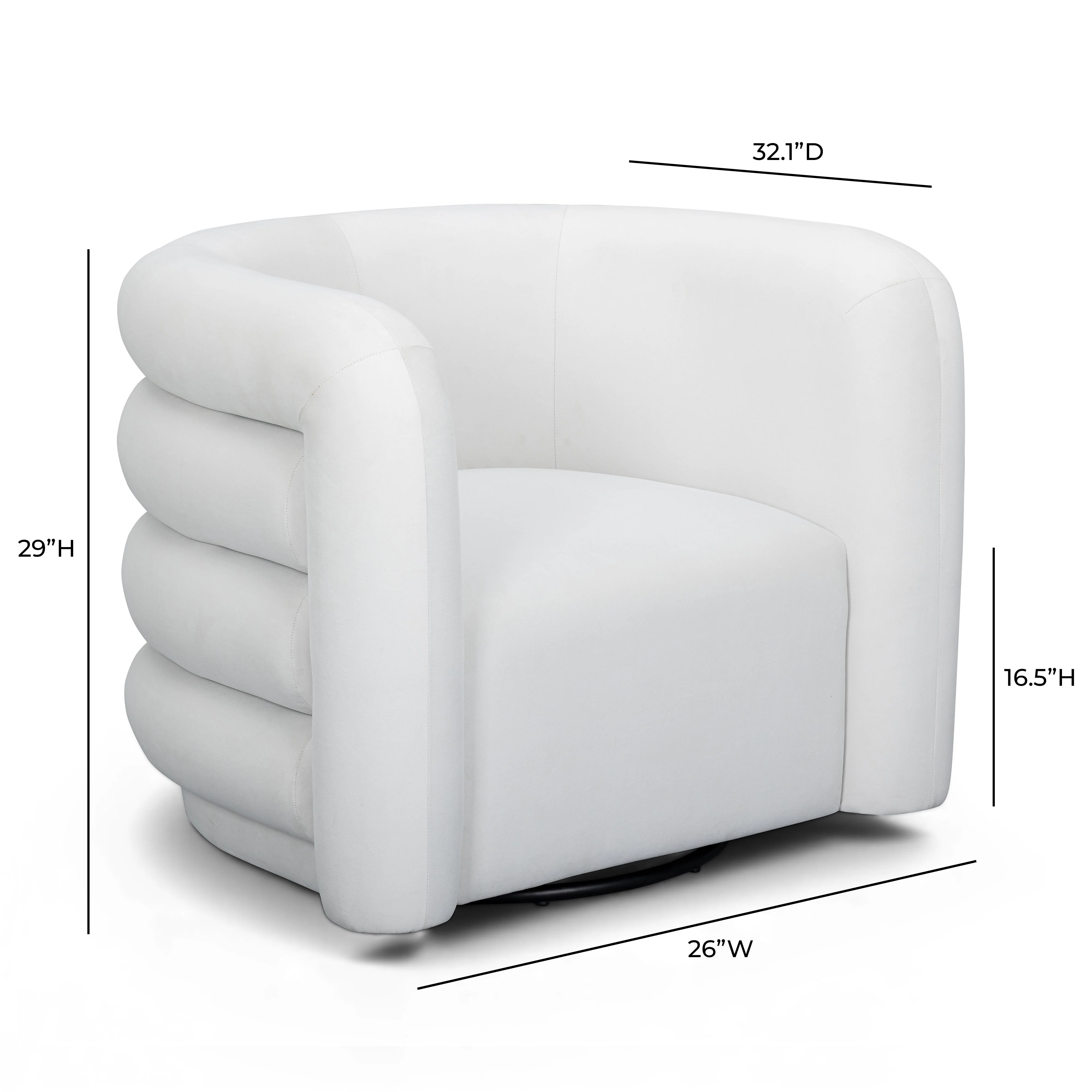Curves Performance Velvet Swivel Accent Chair - Image 13