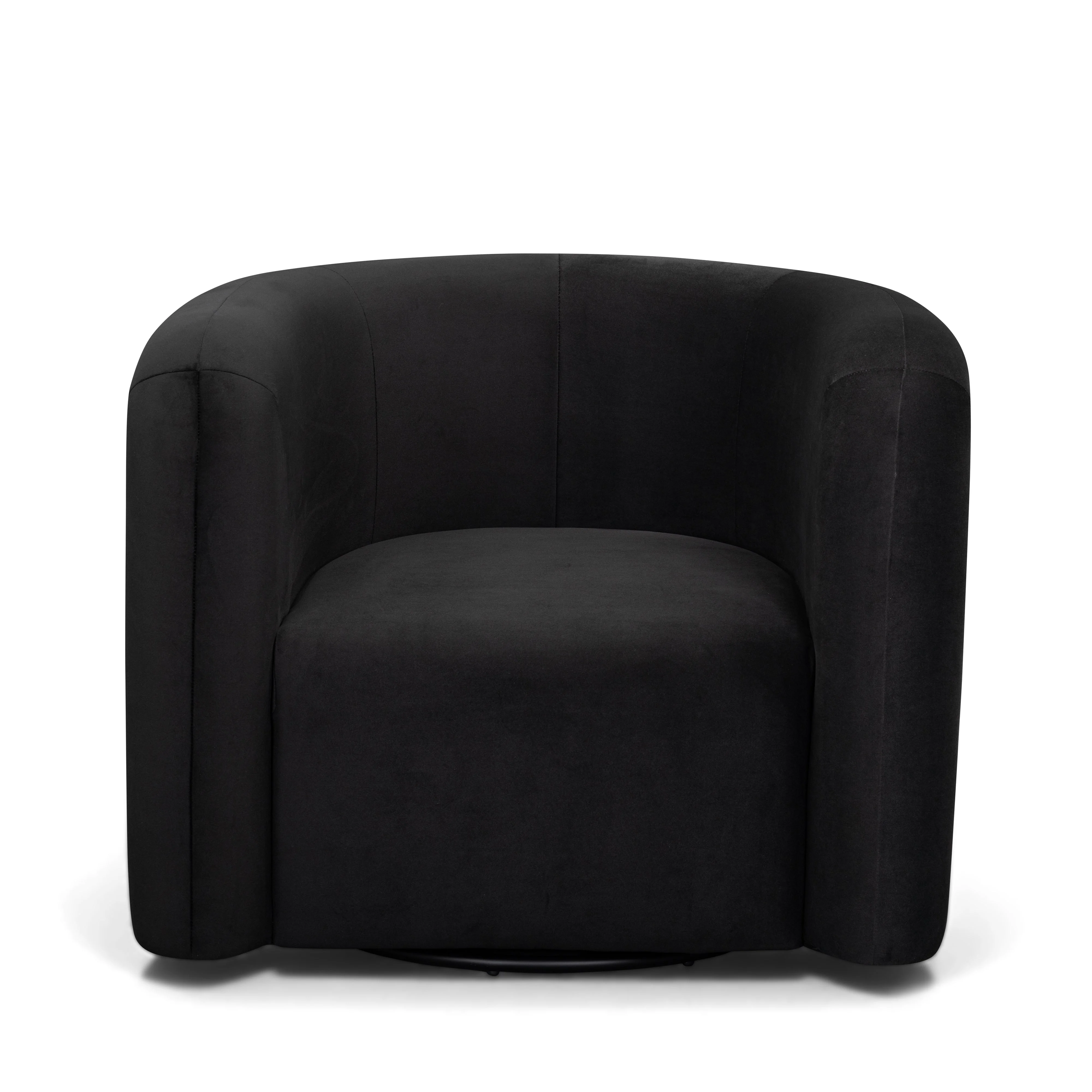 Curves Performance Velvet Swivel Accent Chair - Image 2