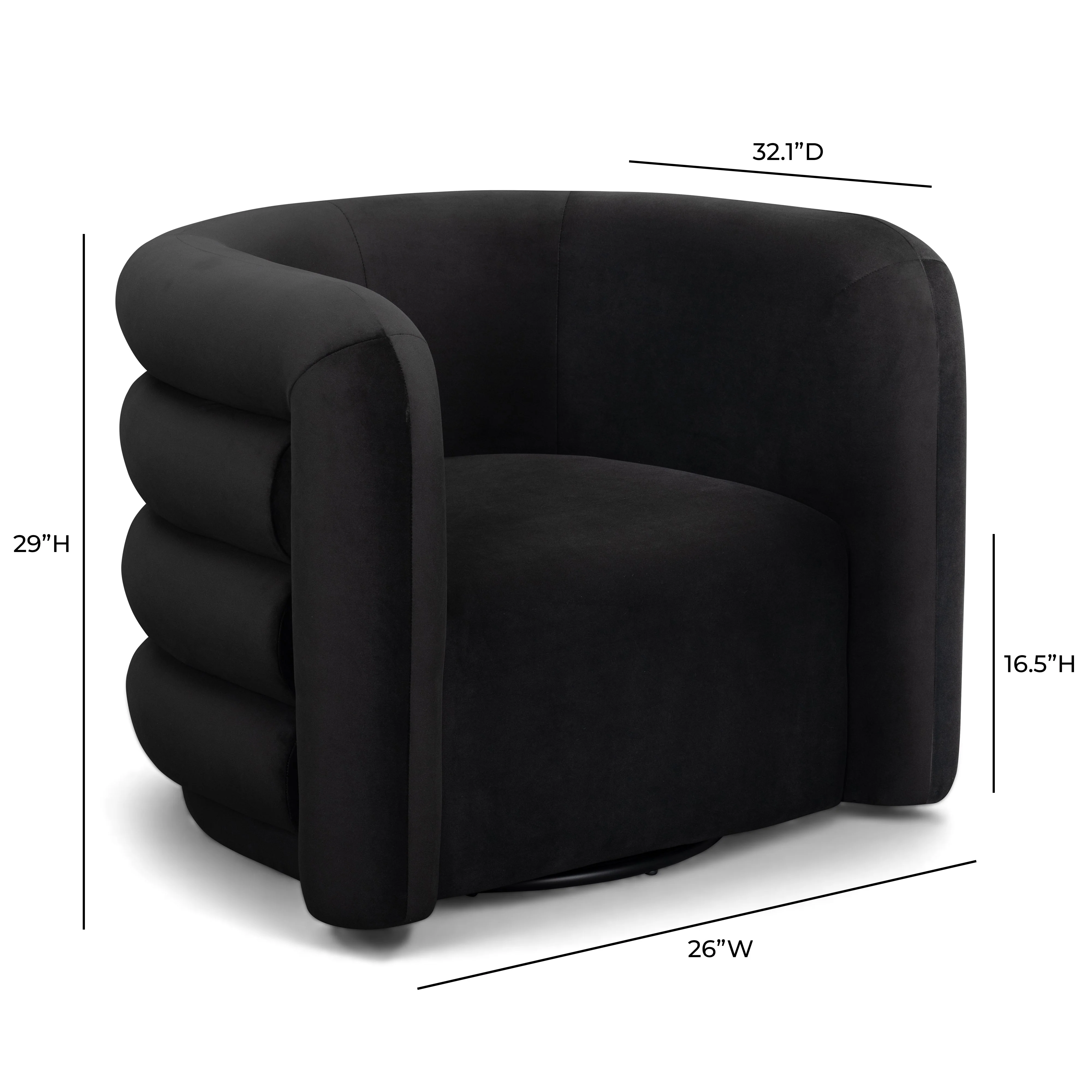 Curves Performance Velvet Swivel Accent Chair - Image 7