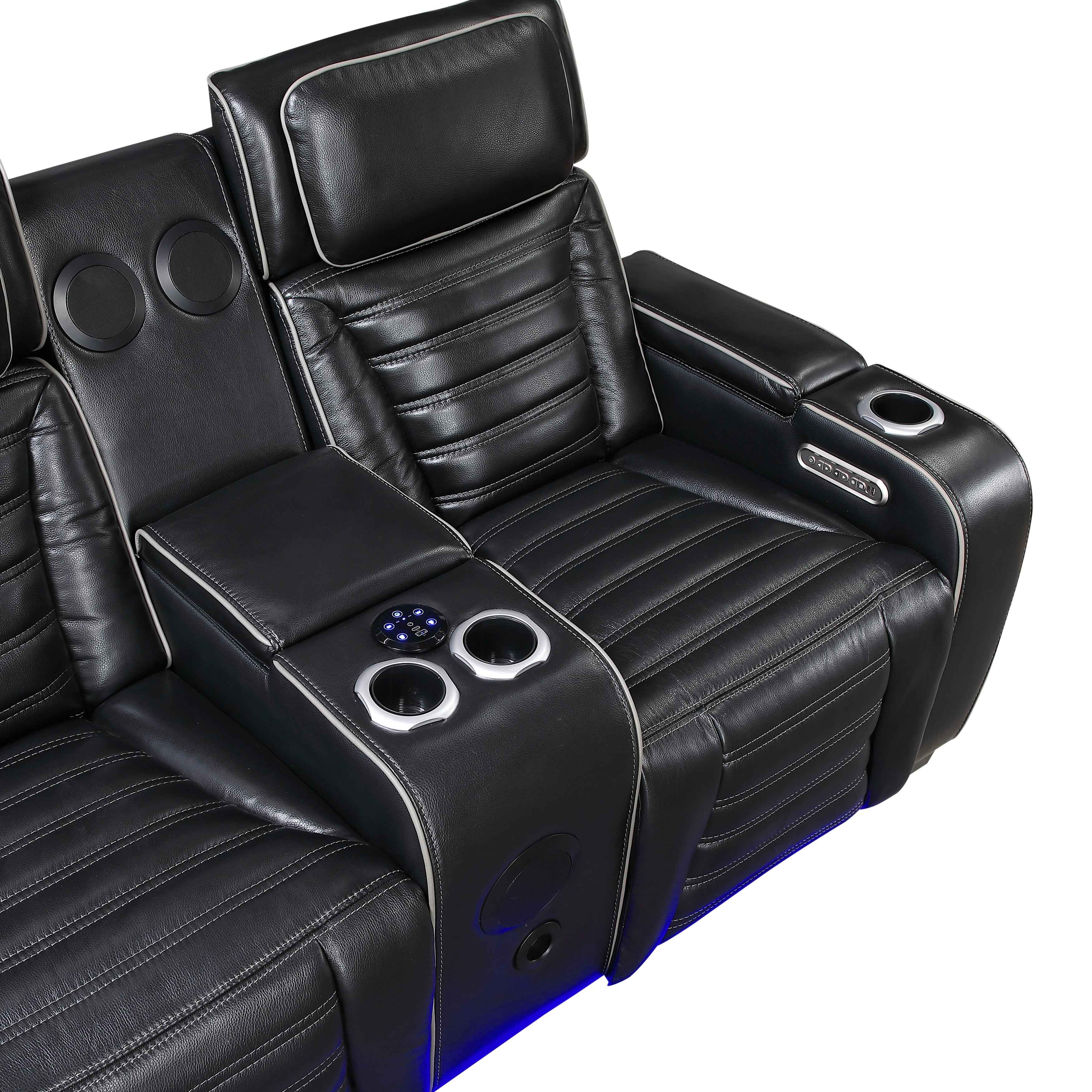 Cyber Black Power Reclining Living Room Set - Image 11