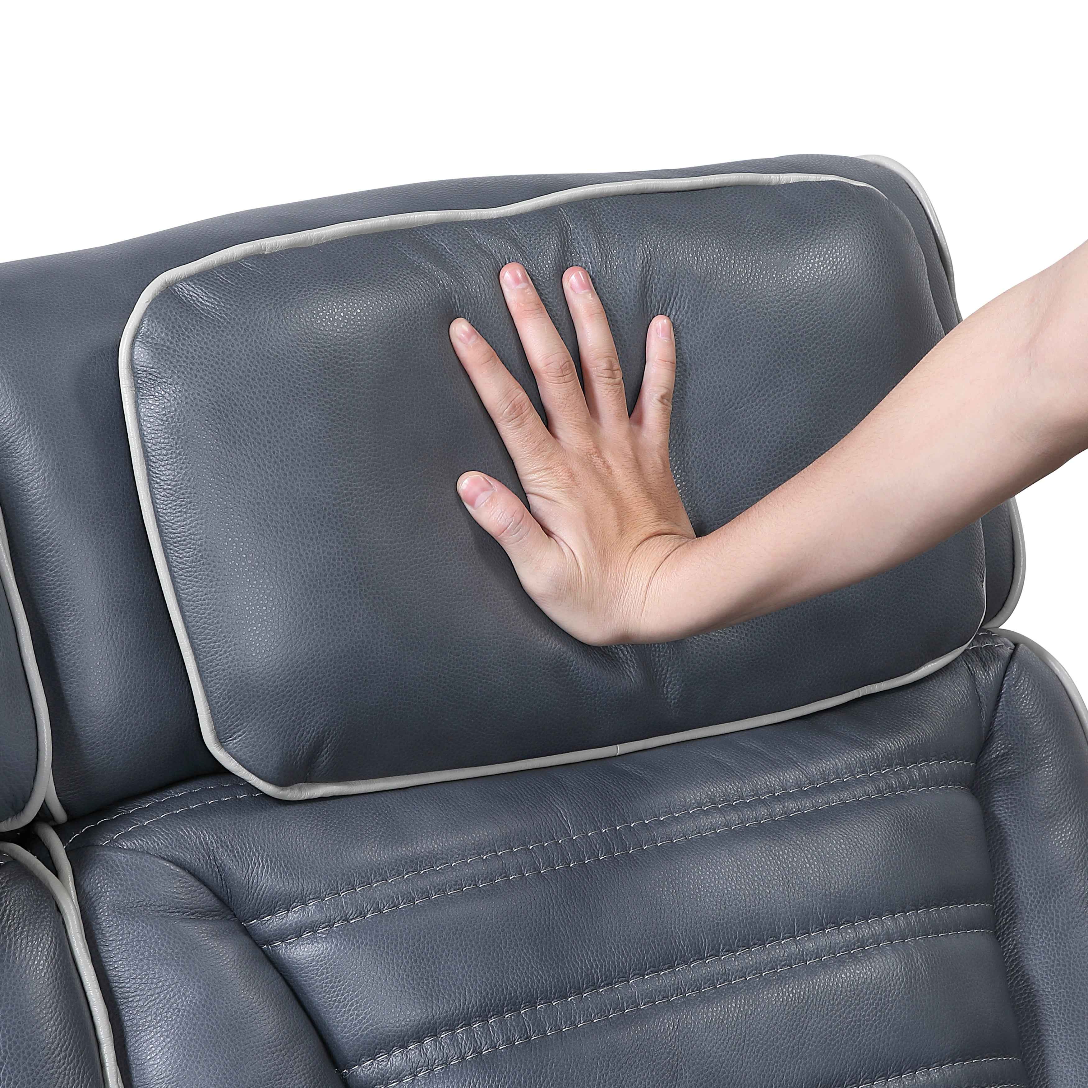 Cyber Blue Power Double Reclining Sofa with Center Drop-Down - Image 12