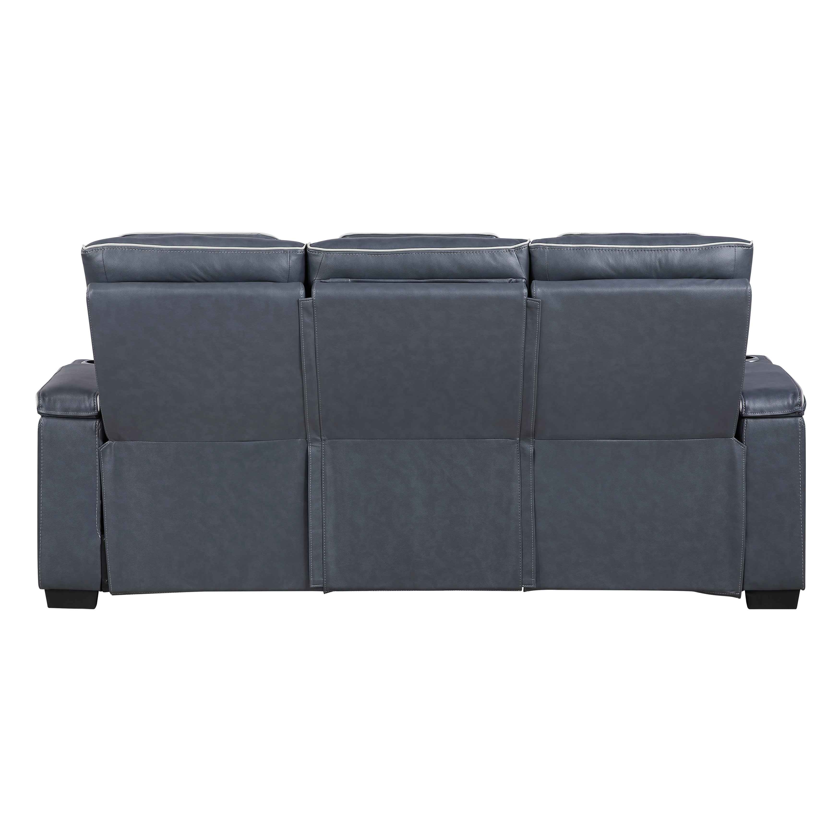 Cyber Blue Power Double Reclining Sofa with Center Drop-Down - Image 3