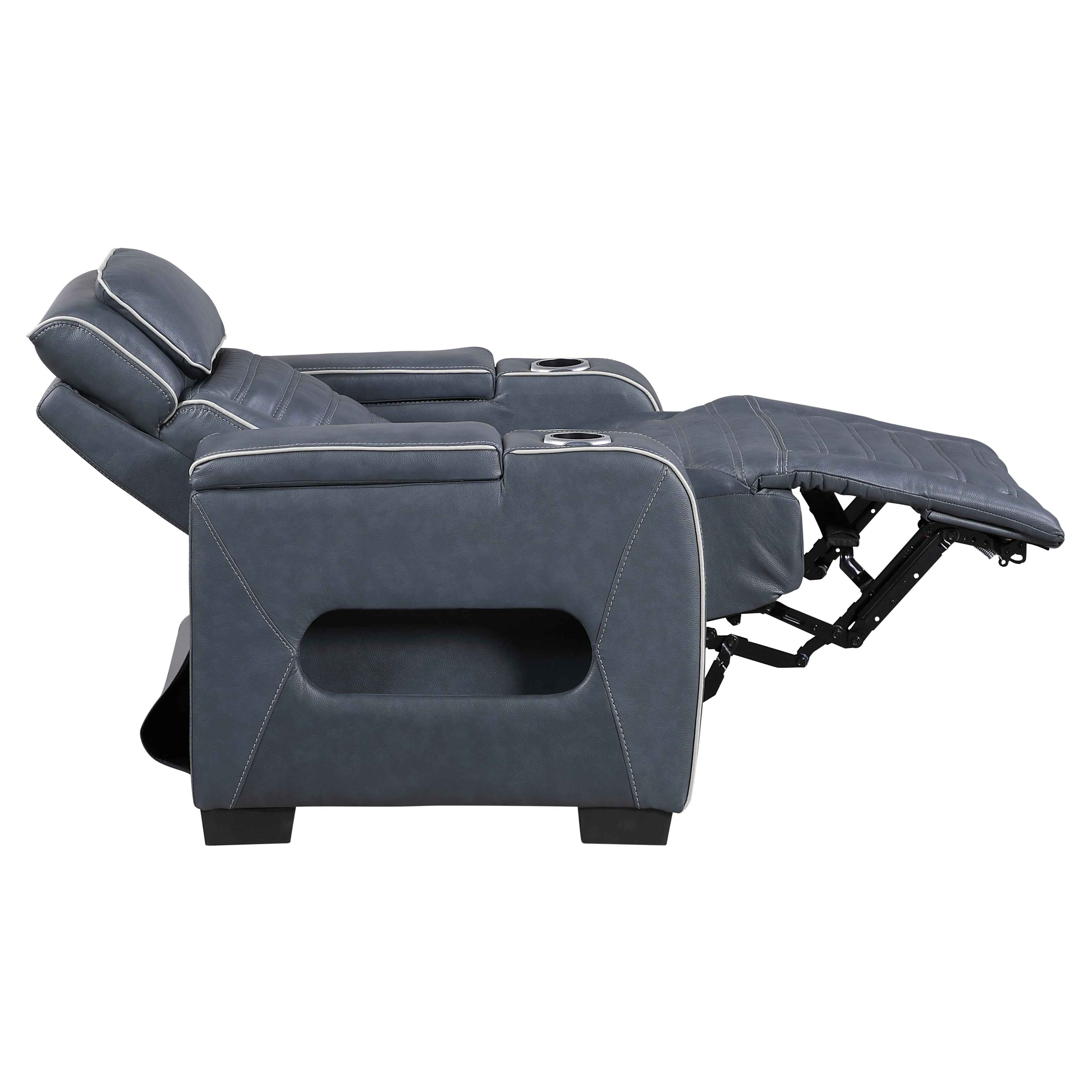 Cyber Blue Power Reclining Chair with Power Headrest - Image 9