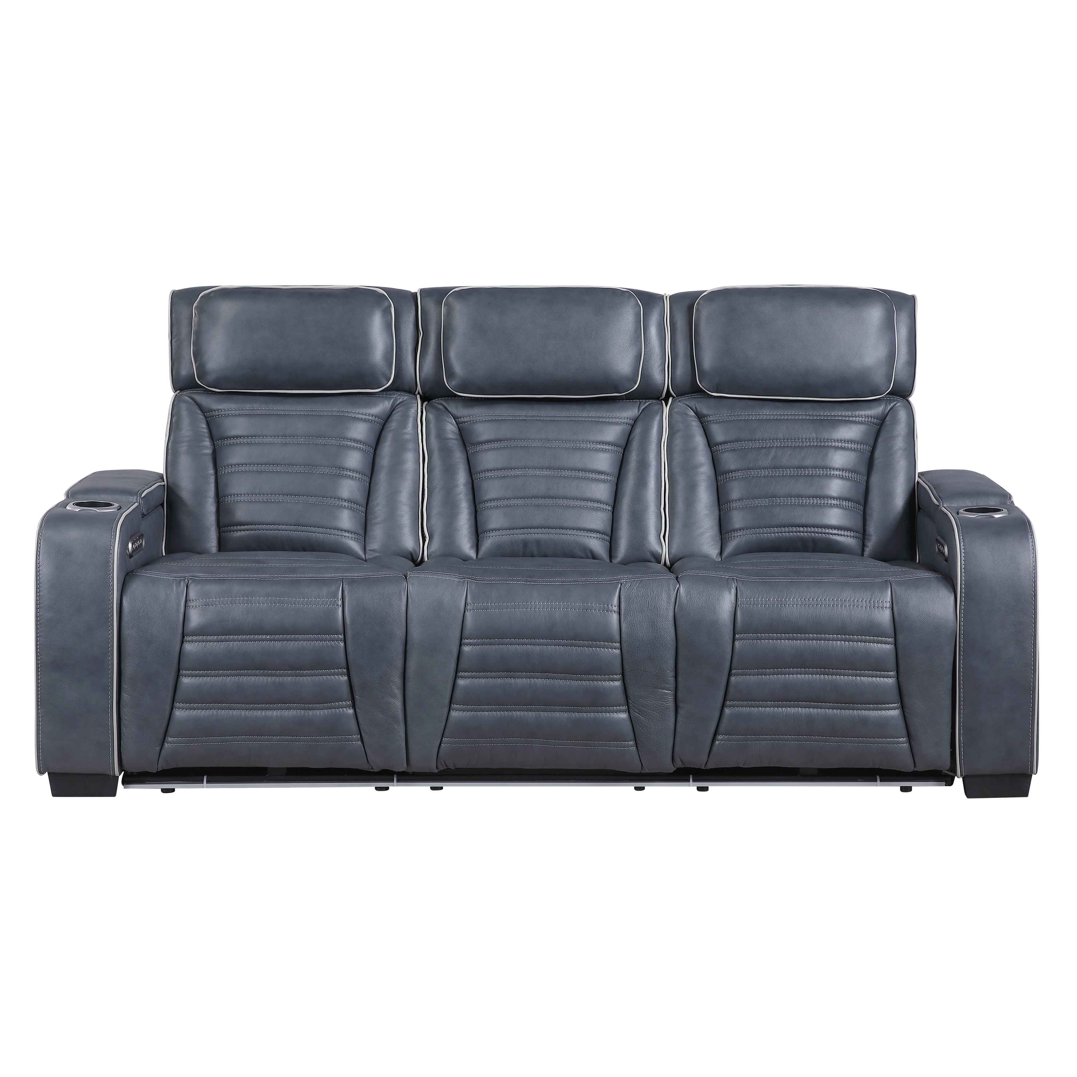 Cyber Blue Power Reclining Living Room Set - Image 3