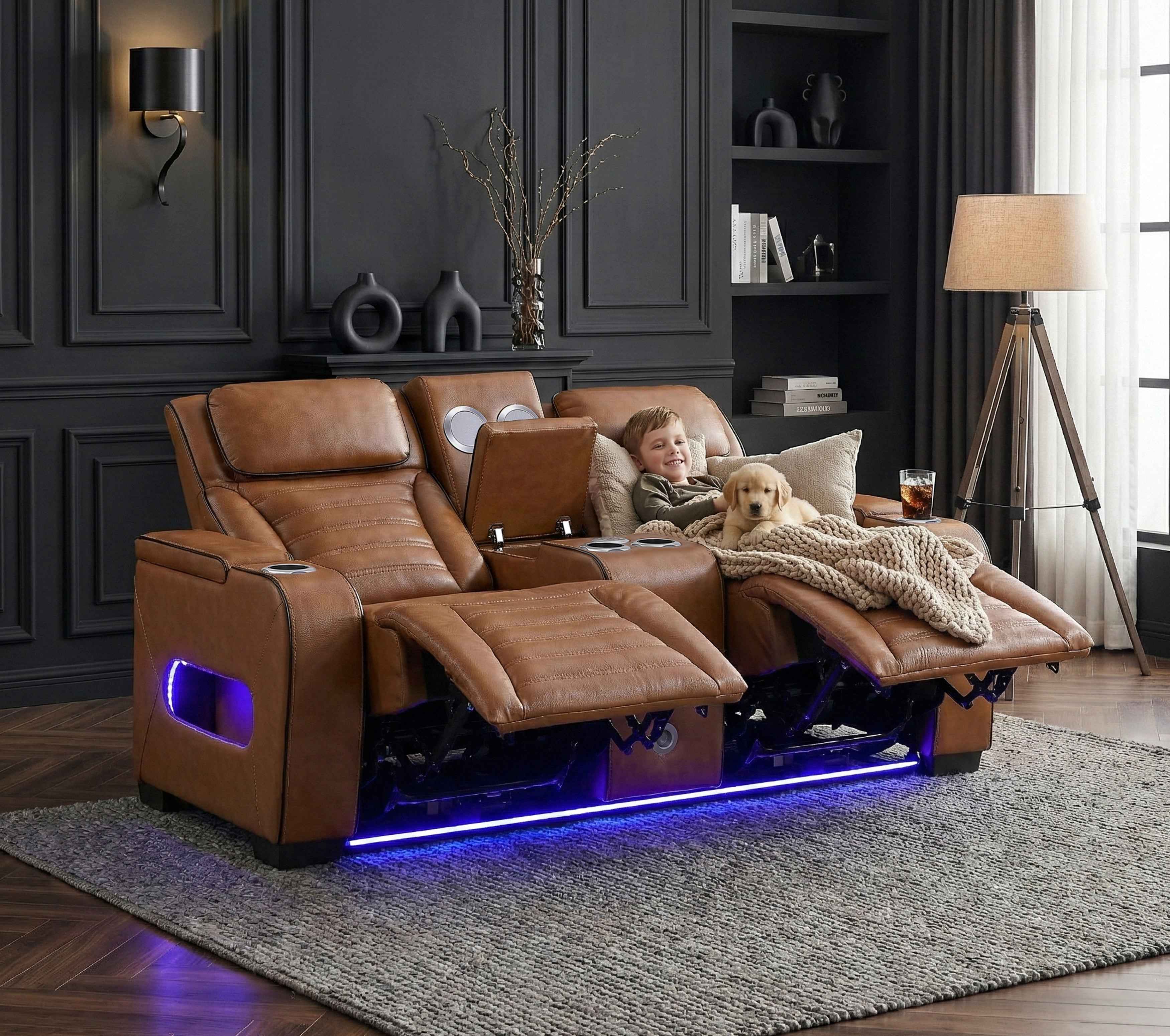 Cyber Brown Power Double Reclining Loveseat with Center Console - Image 20