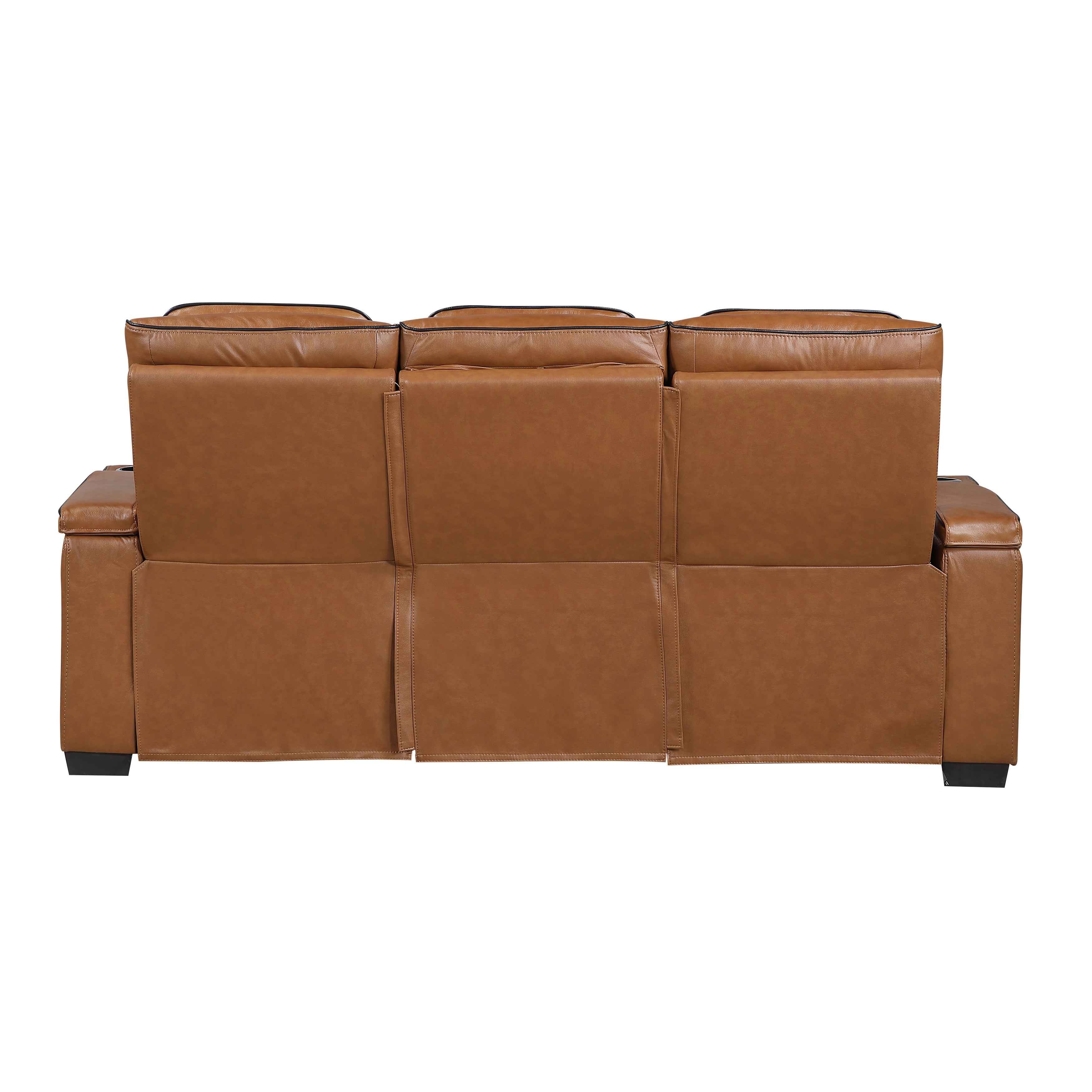 Cyber Brown Power Double Reclining Sofa with Center Console - Image 3