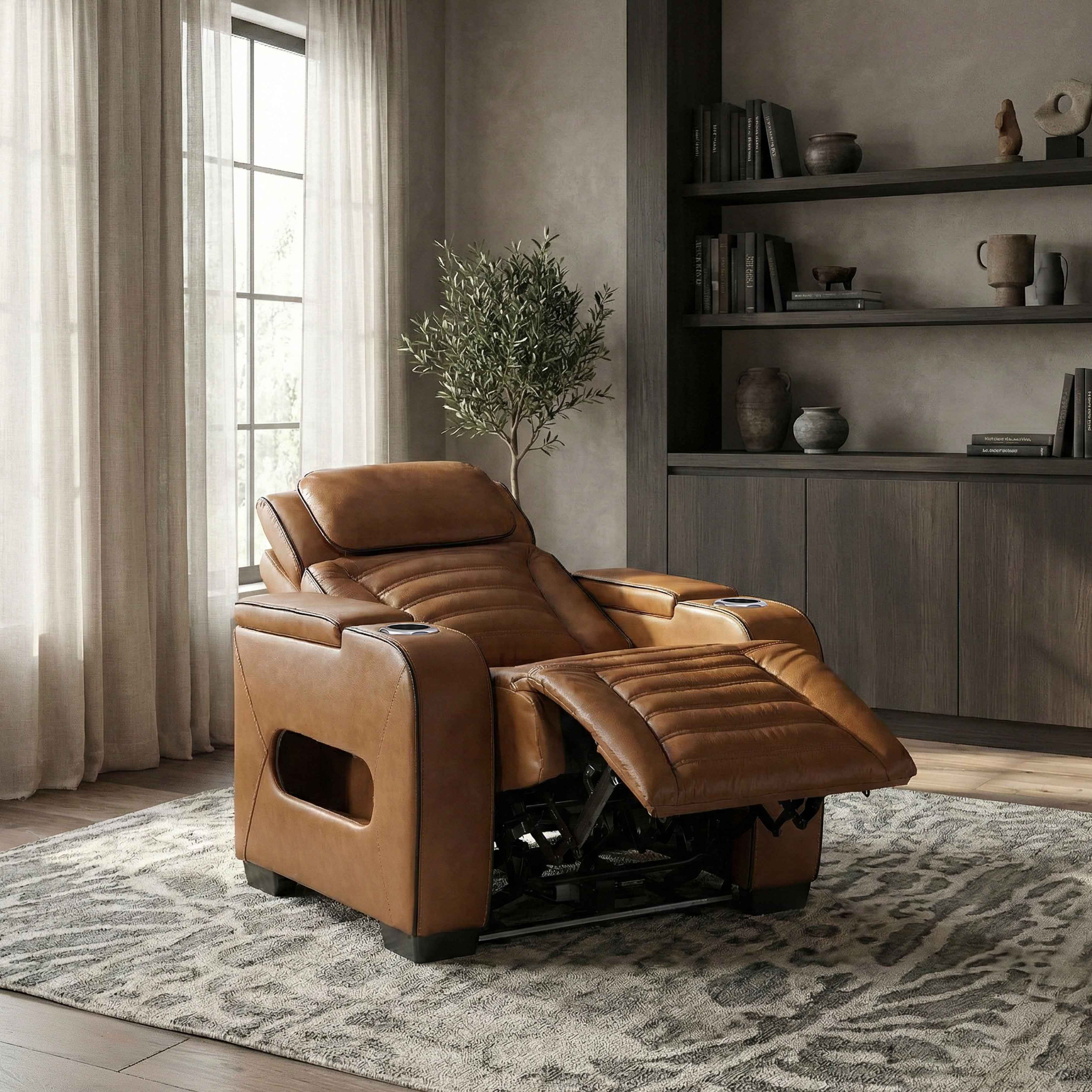 Cyber Brown Power Reclining Chair with Power Headrest - Image 22