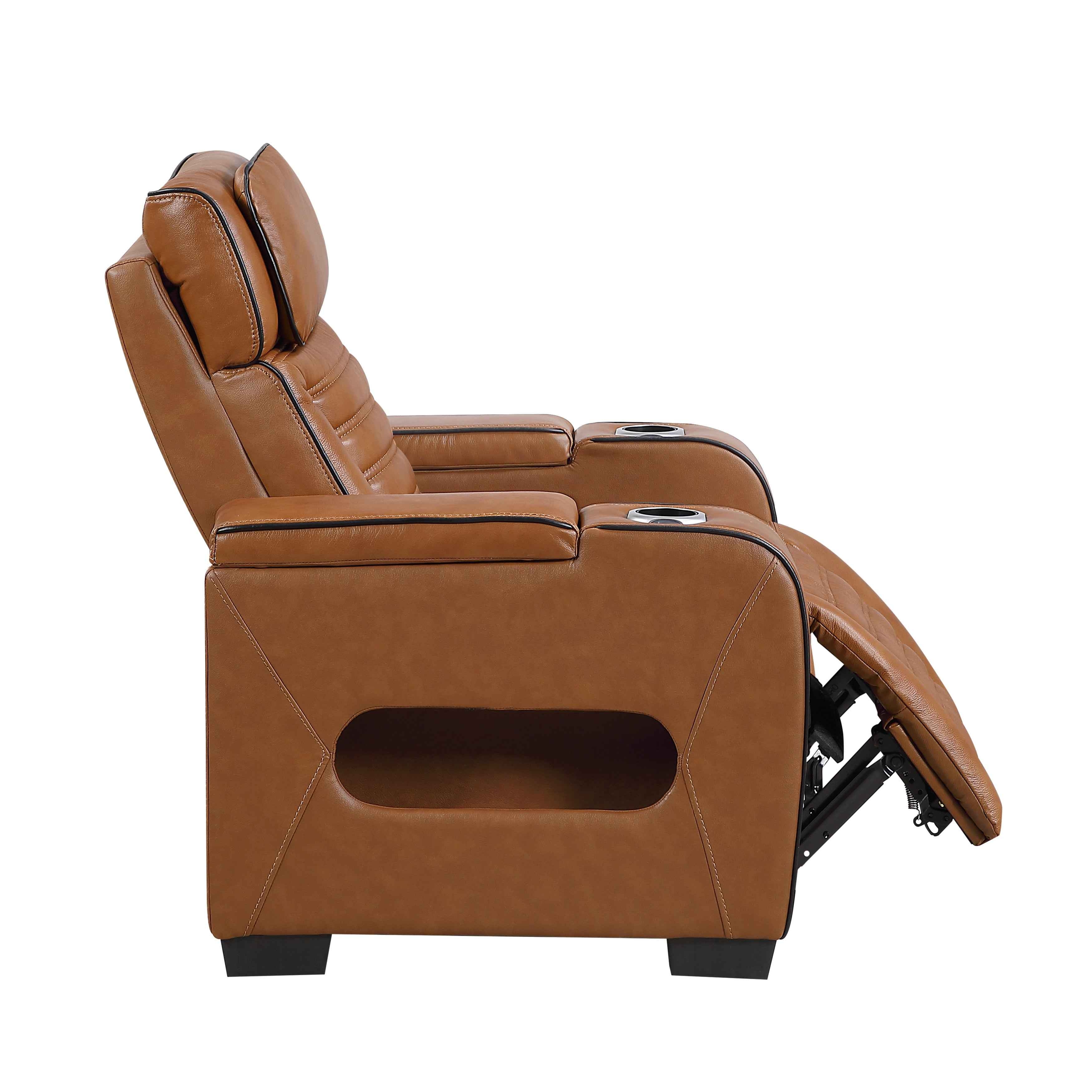Cyber Brown Power Reclining Chair with Power Headrest - Image 7