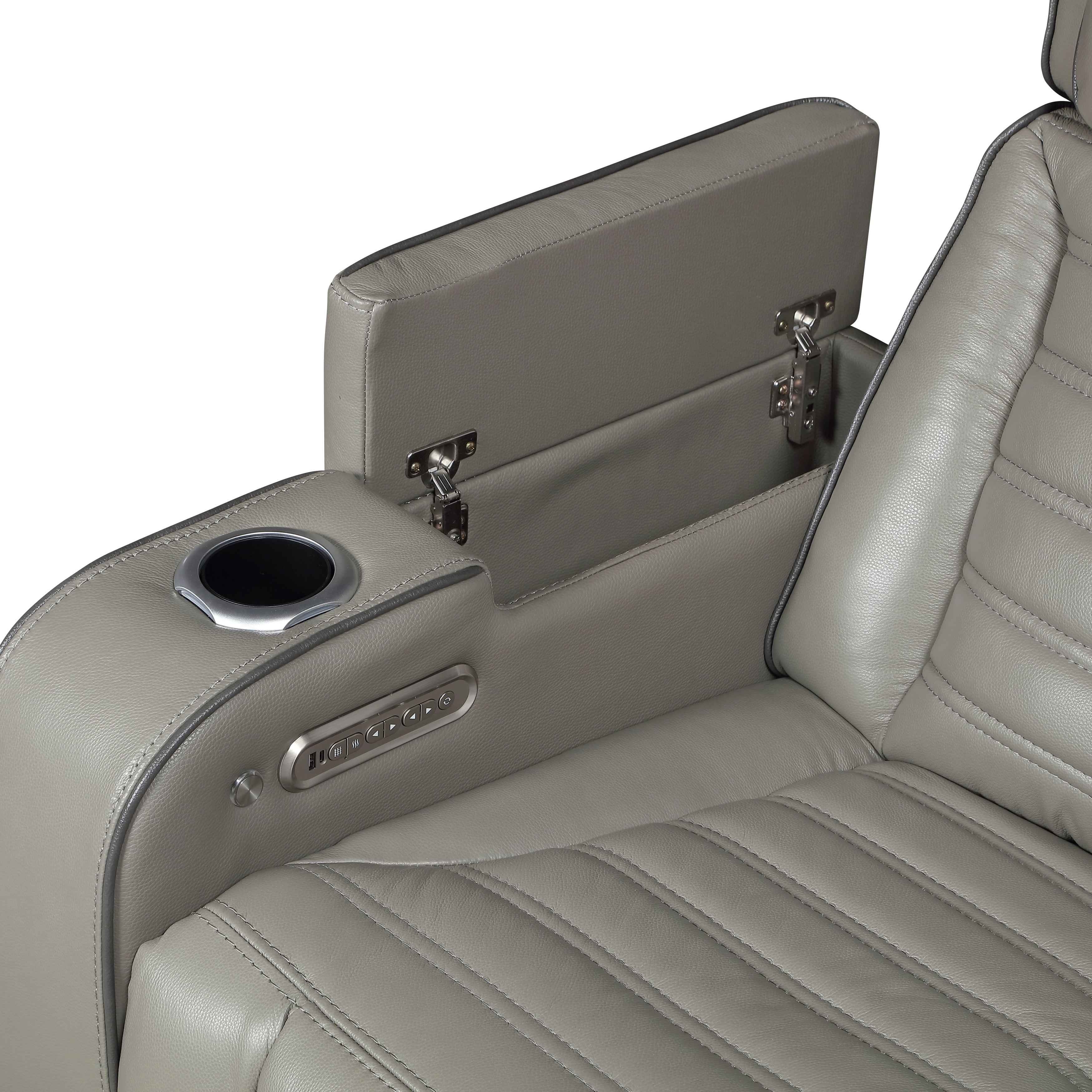 Cyber Gray Power Double Reclining Sofa with Center Drop-Down - Image 10