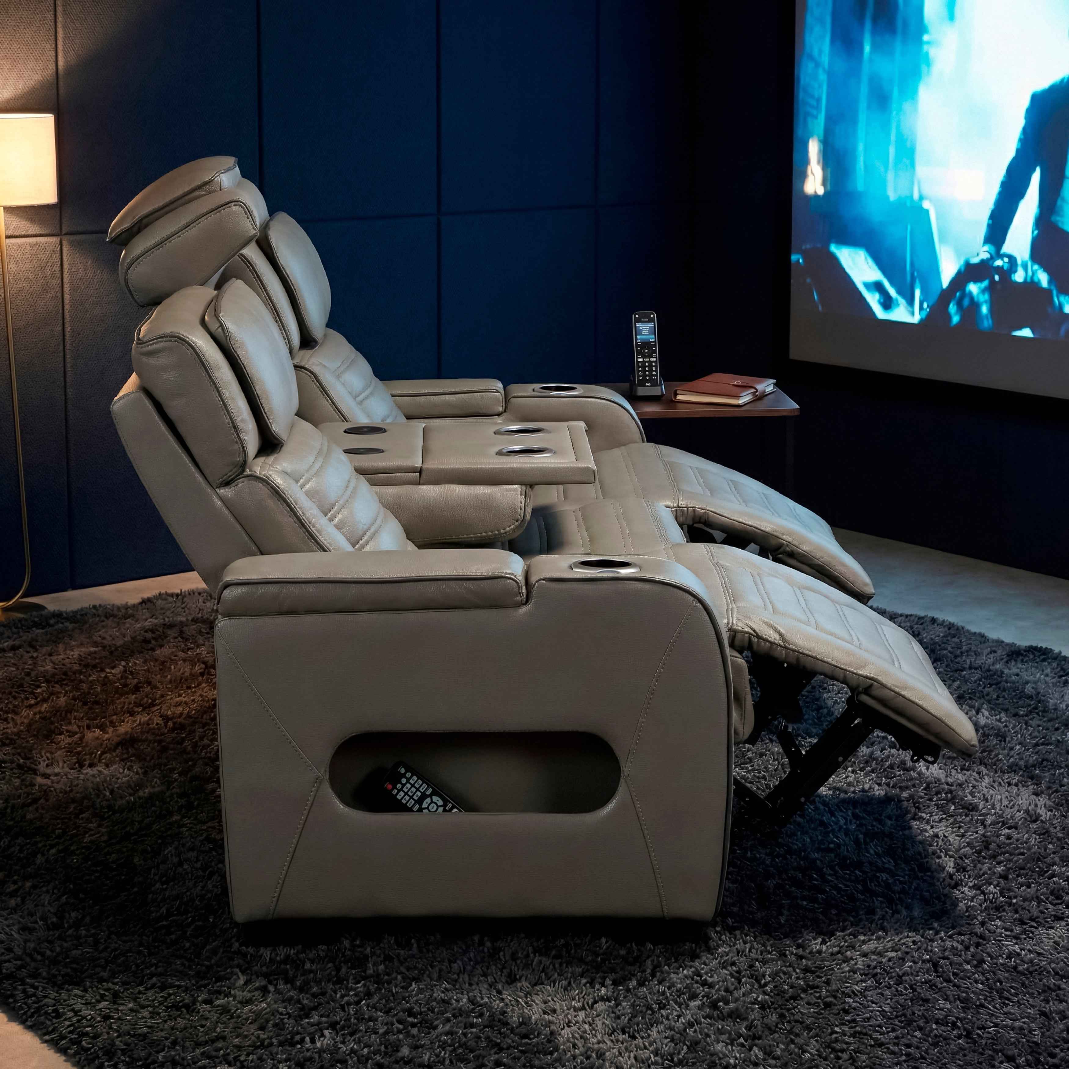 Cyber Gray Power Double Reclining Sofa with Center Drop-Down - Image 22