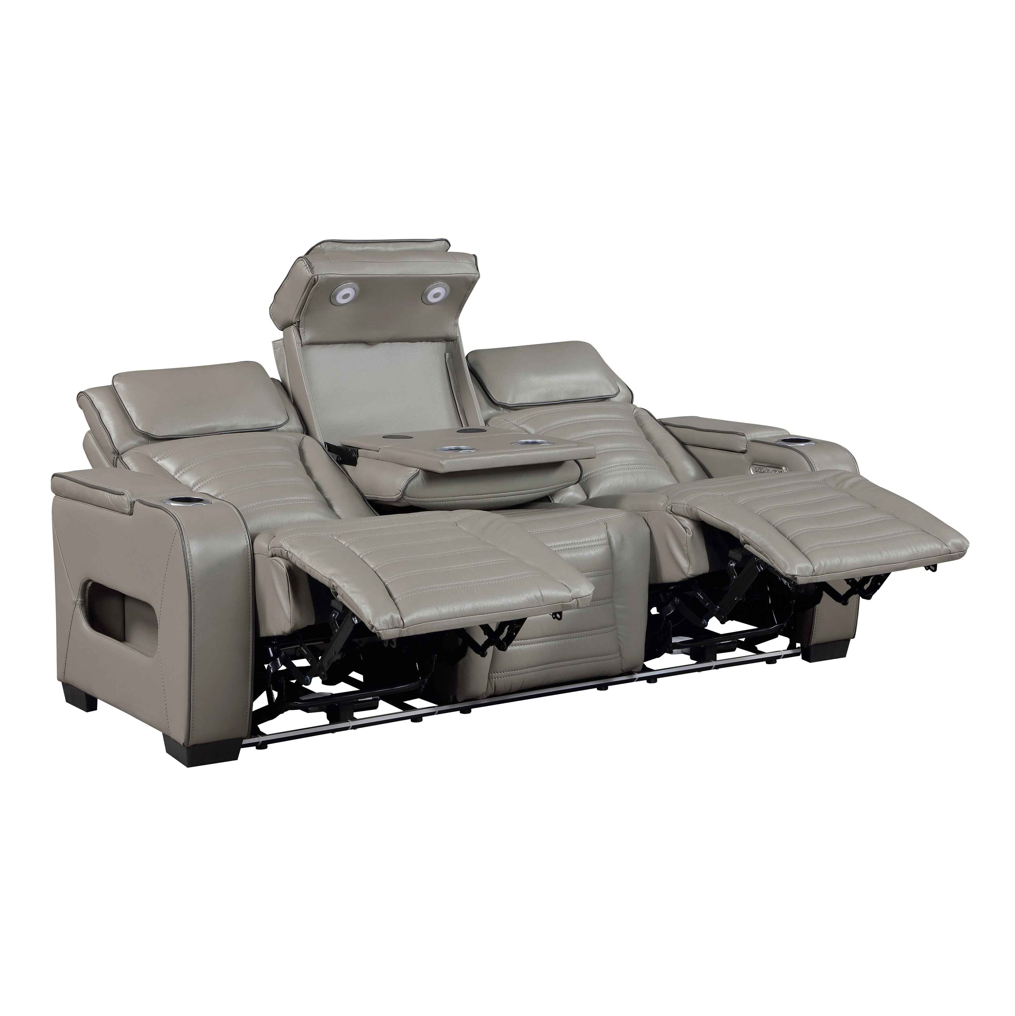 Cyber Gray Power Double Reclining Sofa with Center Drop-Down - Image 5