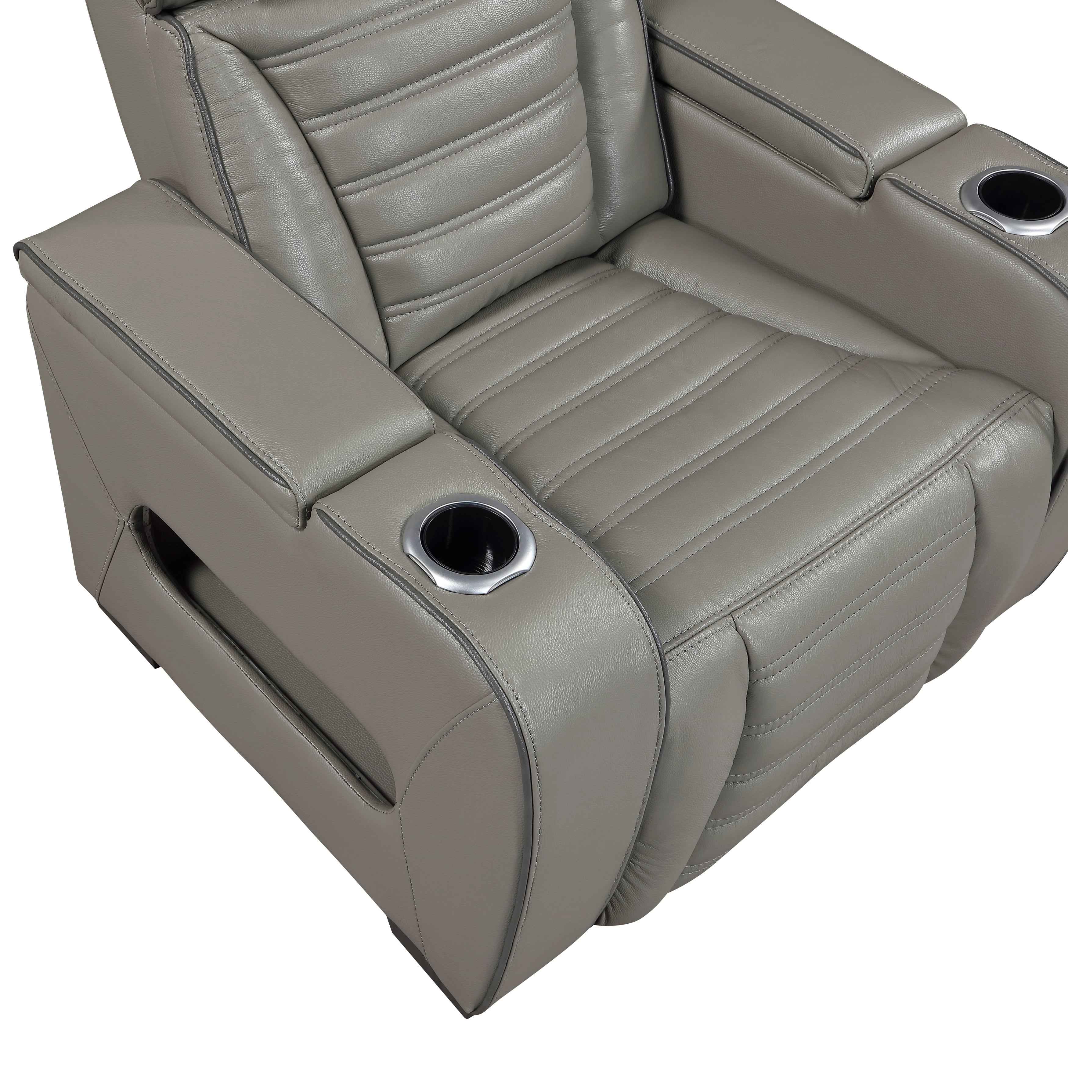 Cyber Gray Power Reclining Chair with Power Headrest - Image 12