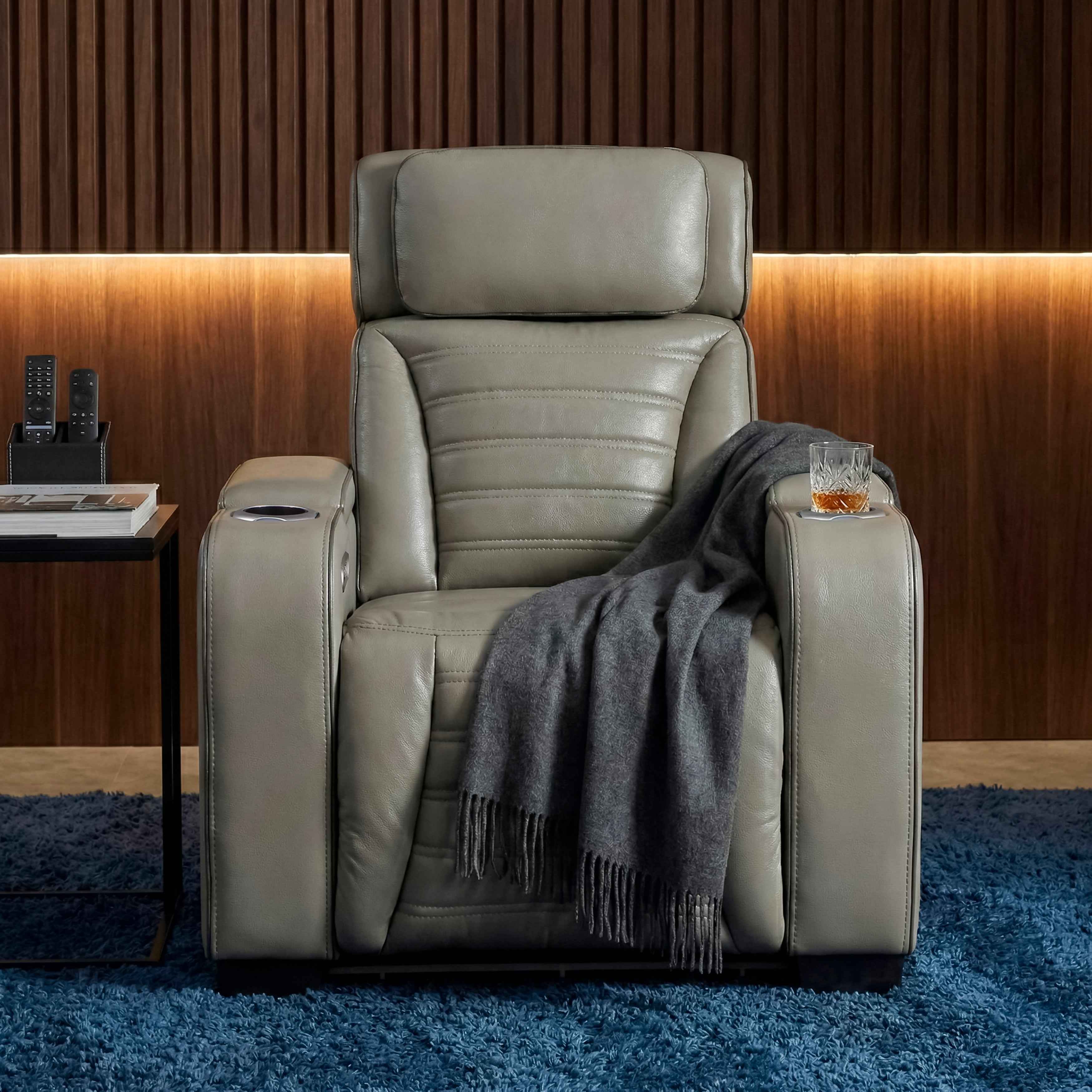 Cyber Gray Power Reclining Chair with Power Headrest - Image 19