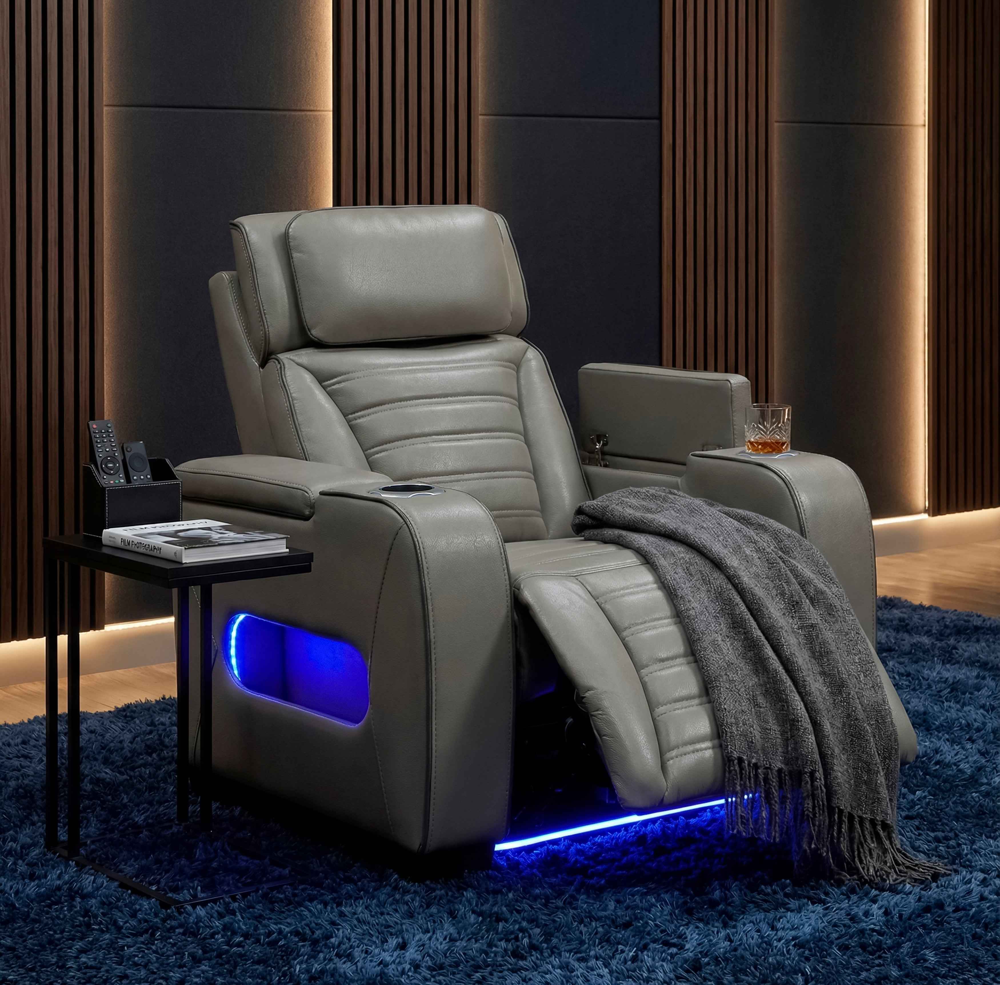 Cyber Gray Power Reclining Chair with Power Headrest - Image 21