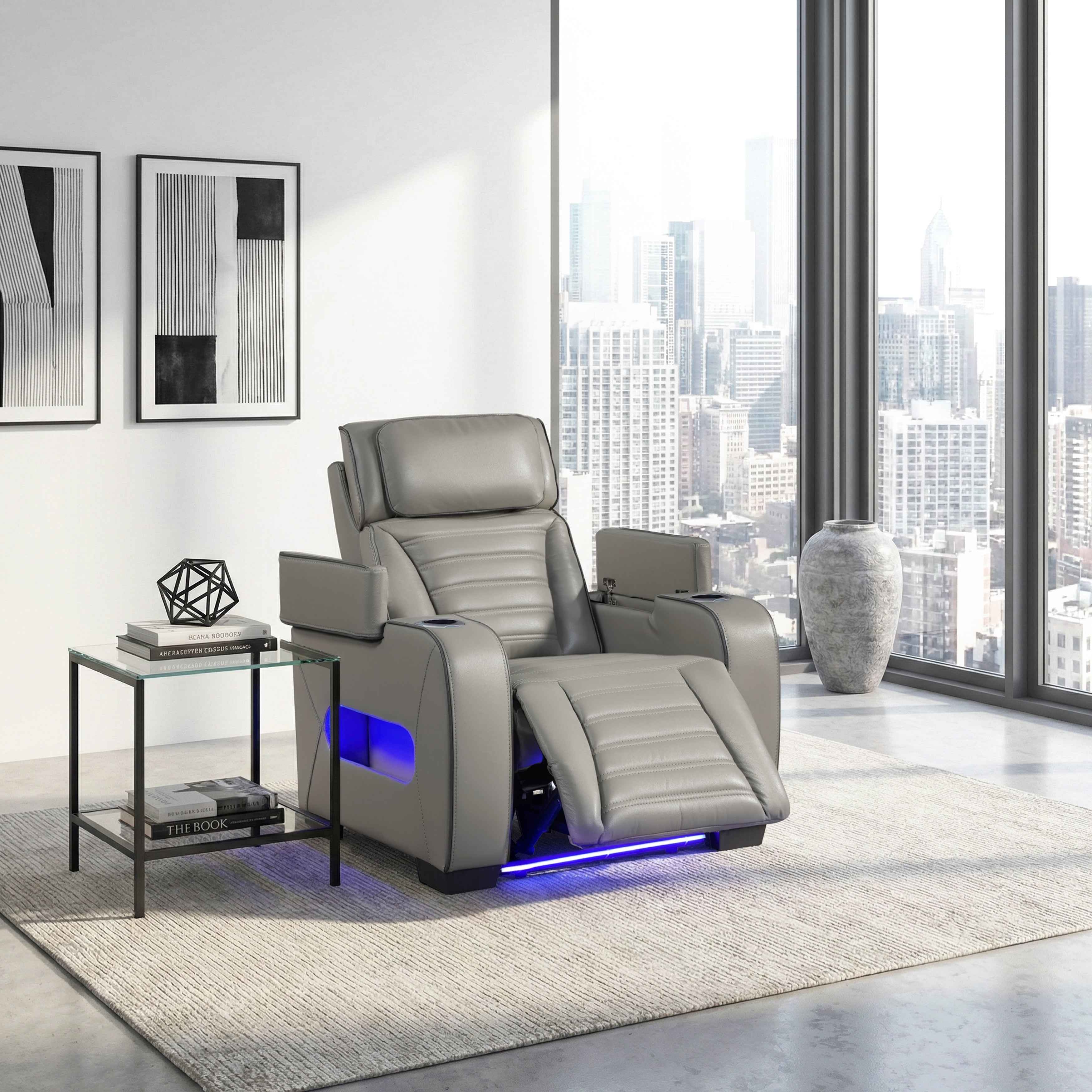 Cyber Gray Power Reclining Chair with Power Headrest - Image 22